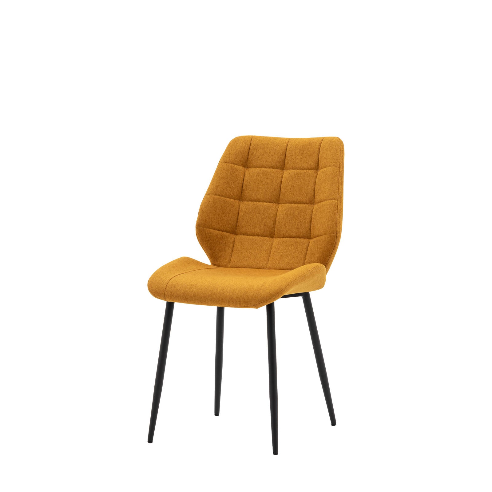 Balham set of 2 padded dining chairs in saffron upholstery | maletandplane.com