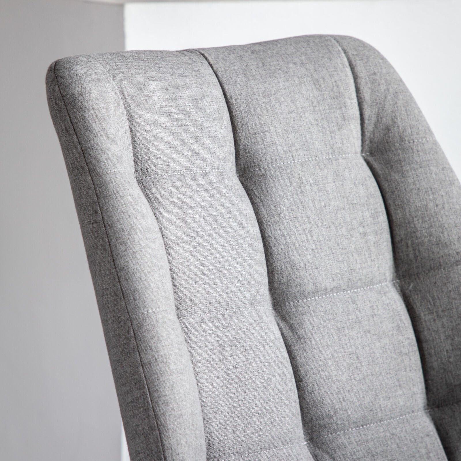 Balham set of 2 padded dining chairs in light grey upholstery | malletandplane.com