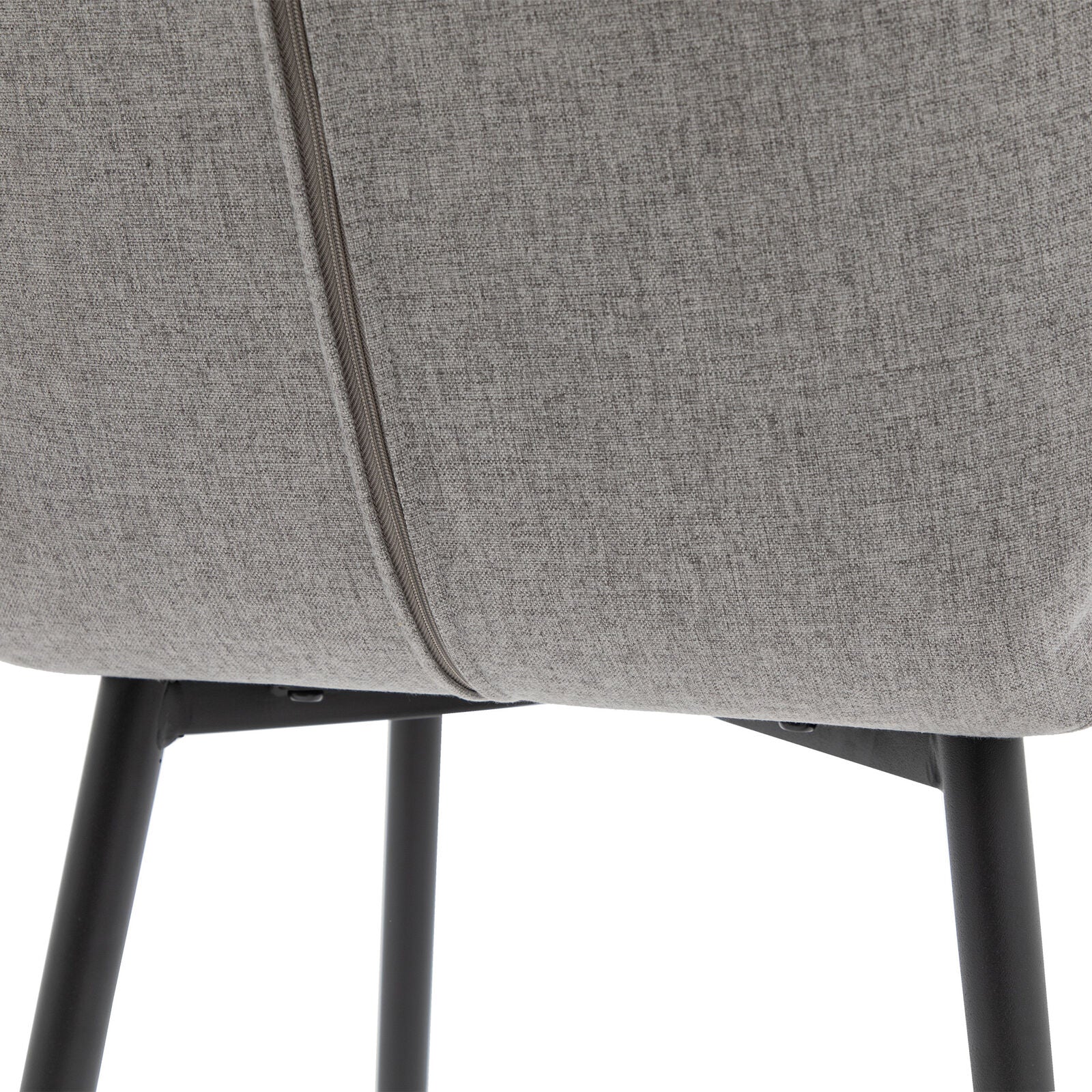 Balham set of 2 padded dining chairs in light grey upholstery | malletandplane.com