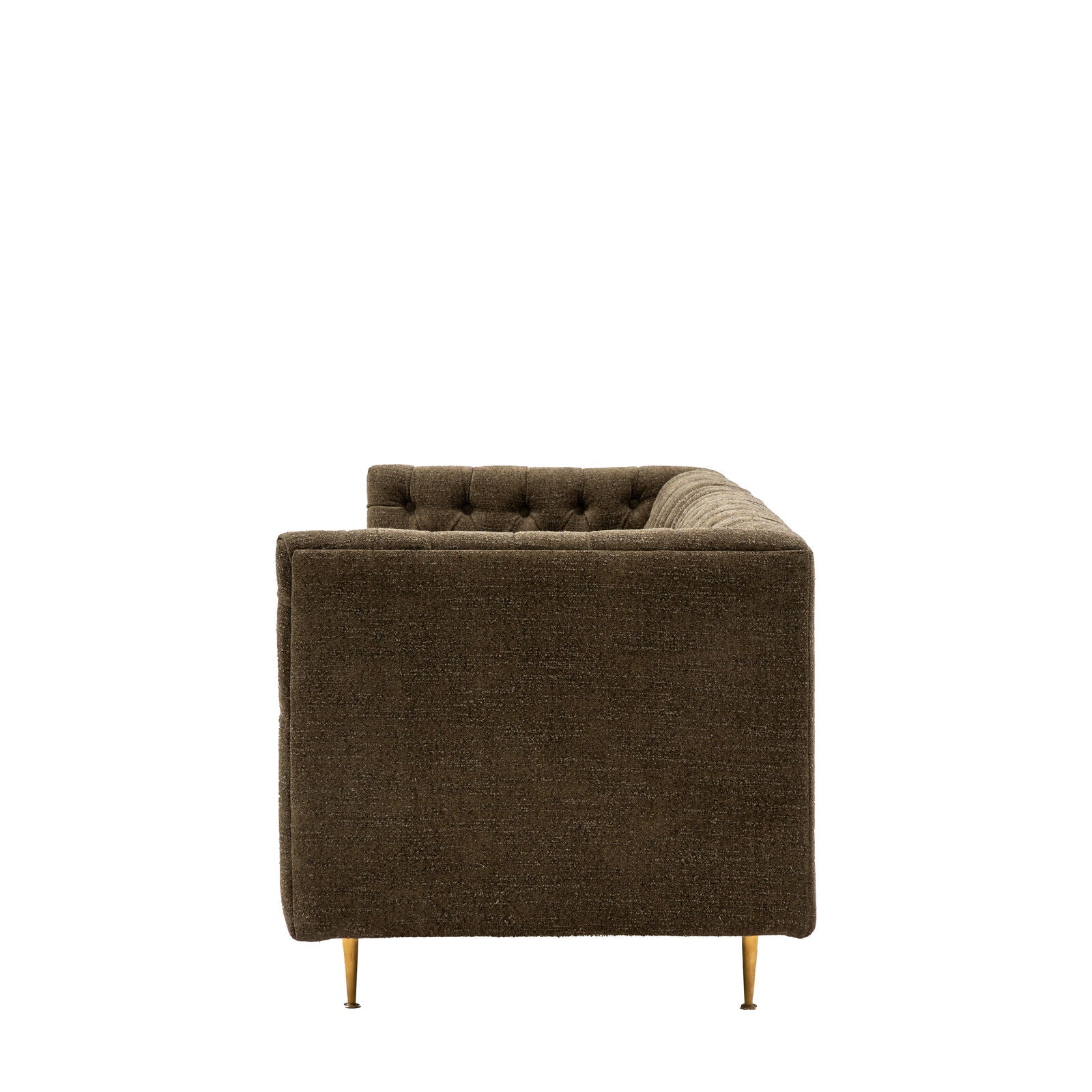 Banbury deep buttoned 3 seat moss green fabric sofa | malletandplane.com