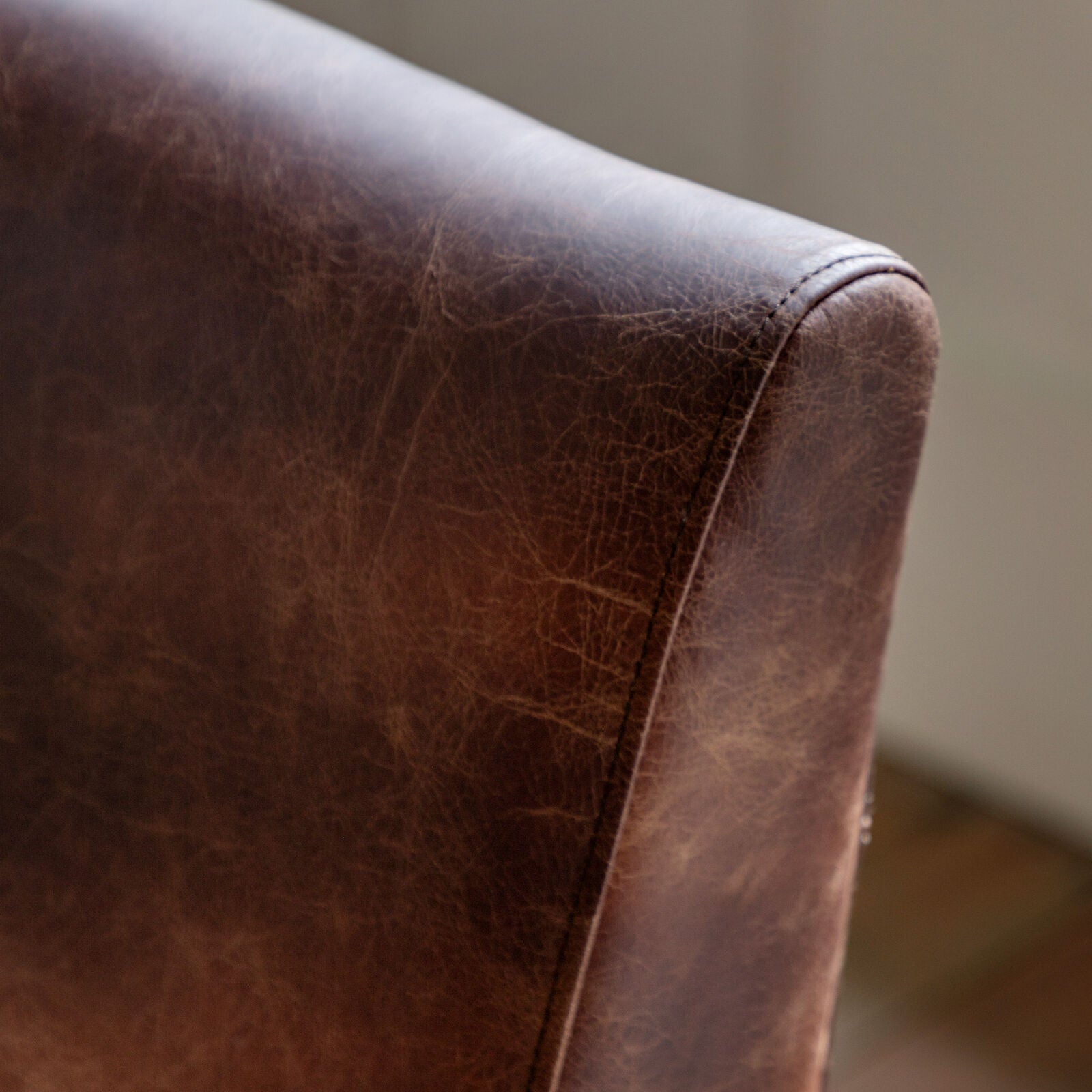 Barret mid century style 2 seat sofa in vintage brown leather with solid ash frame | malletandplane.com