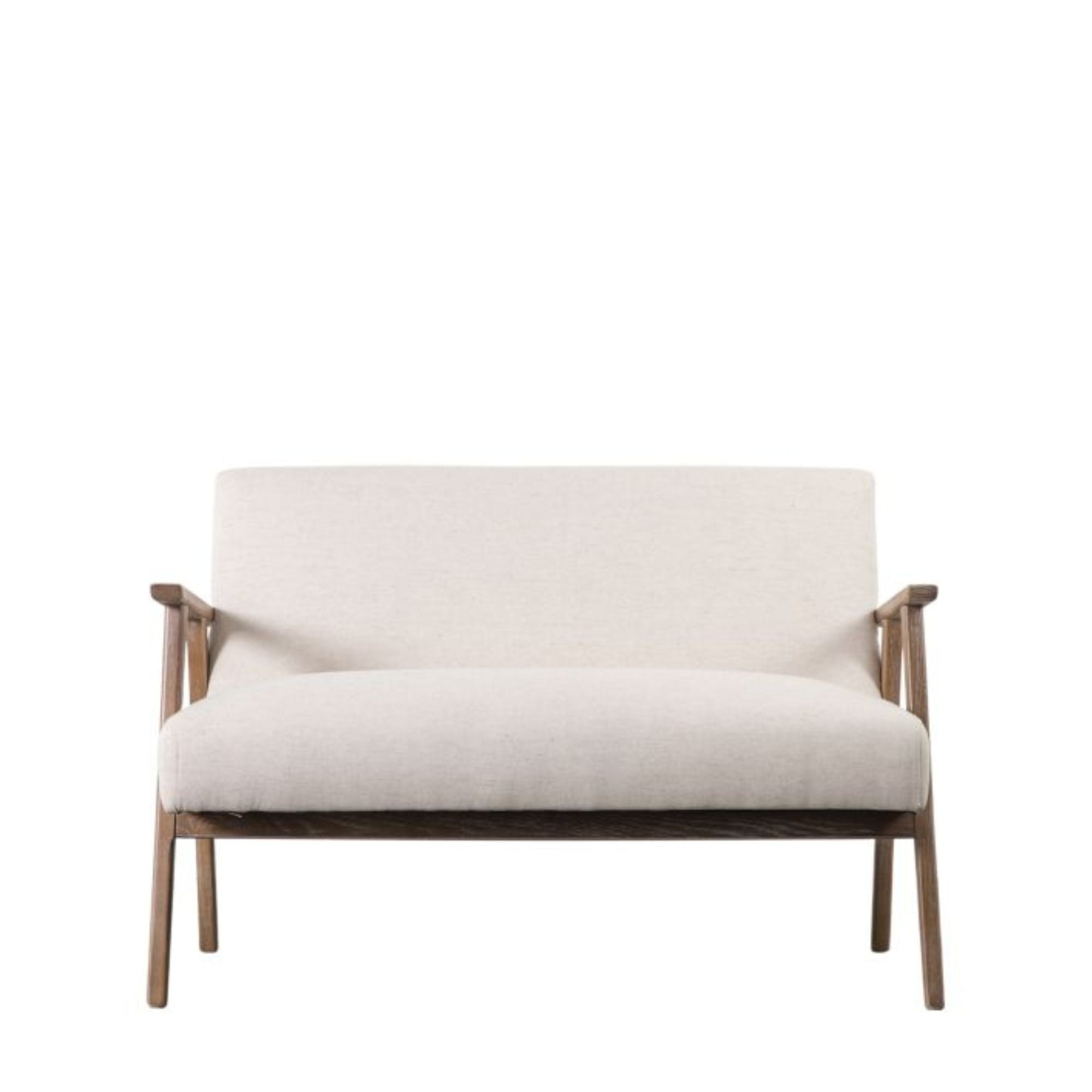 Barret mid century style 2 seat sofa in natural linen | malletandplane.com