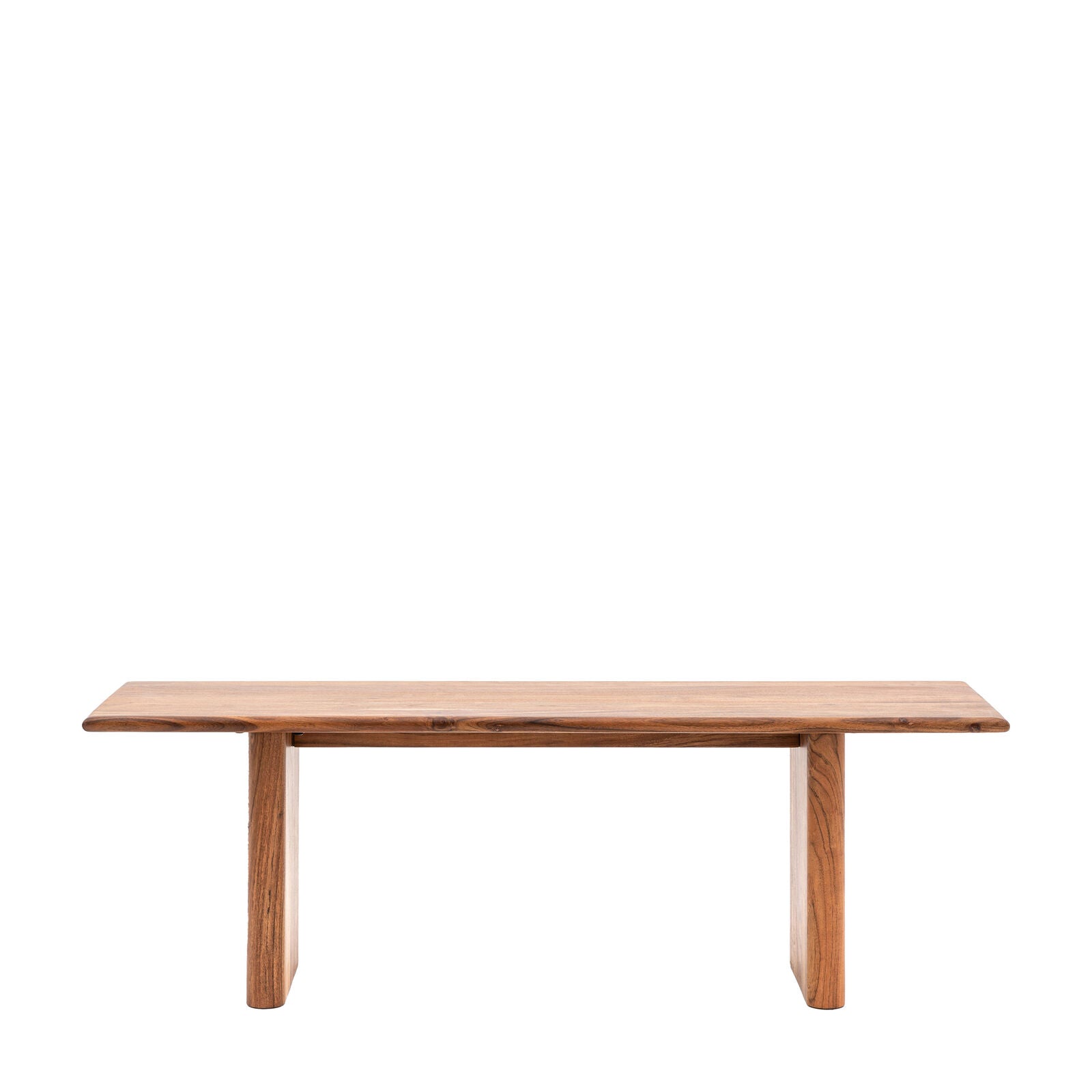 Bergen solid acacia dining bench with curved edges in 2 sizes | malletandplane.com