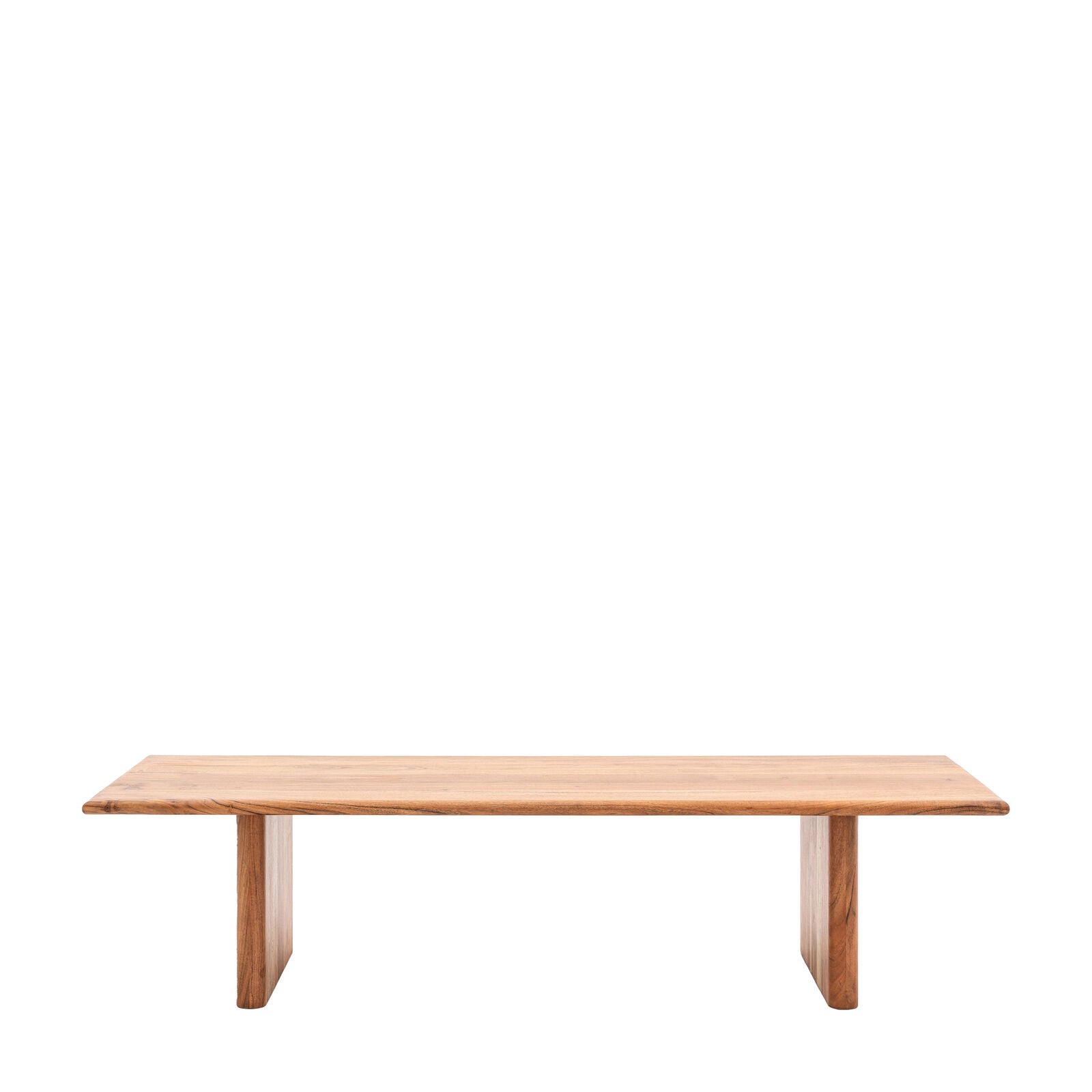 Bergen solid acacia coffee table with rounded edges | malletandplane.com