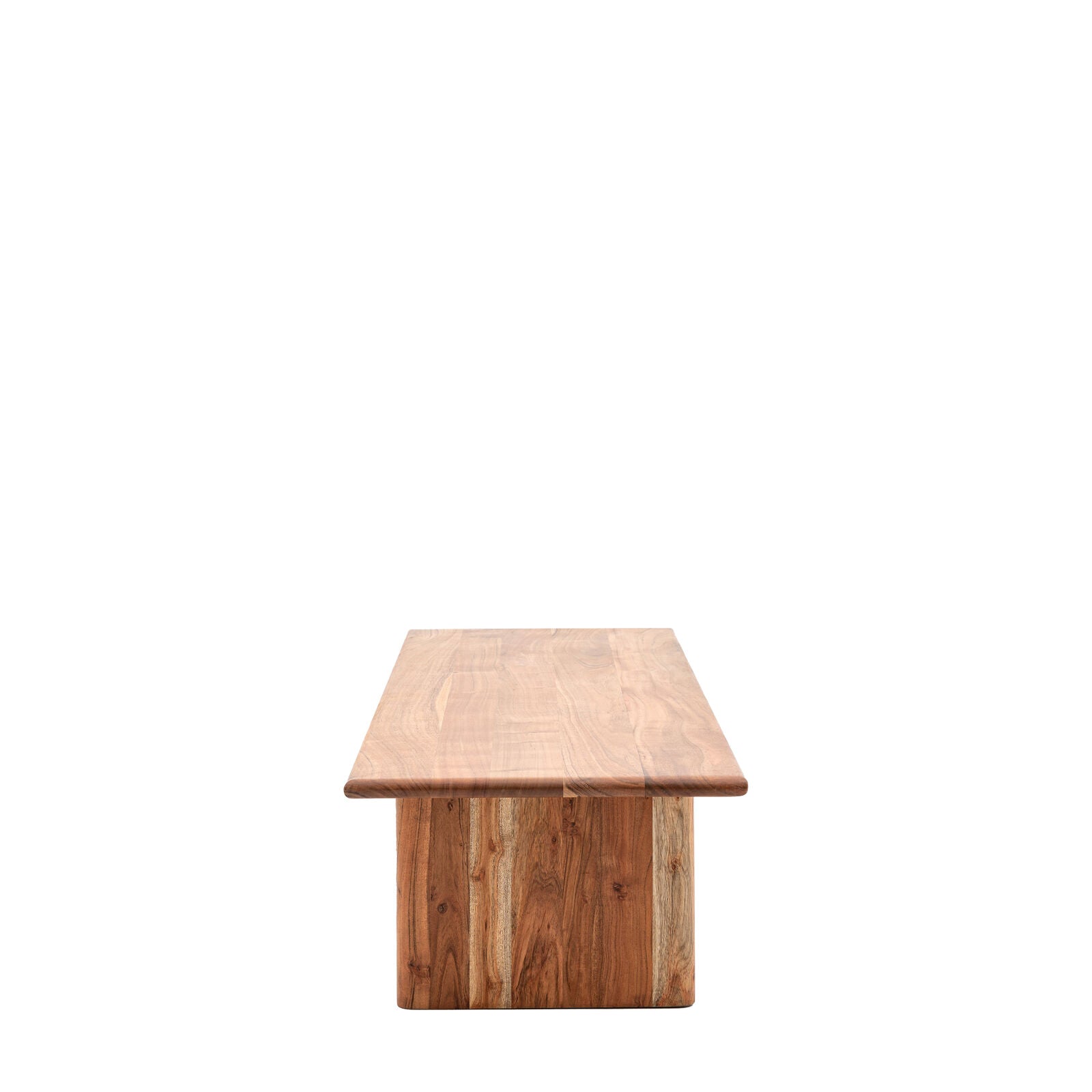 Bergen solid acacia coffee table with rounded edges | malletandplane.com