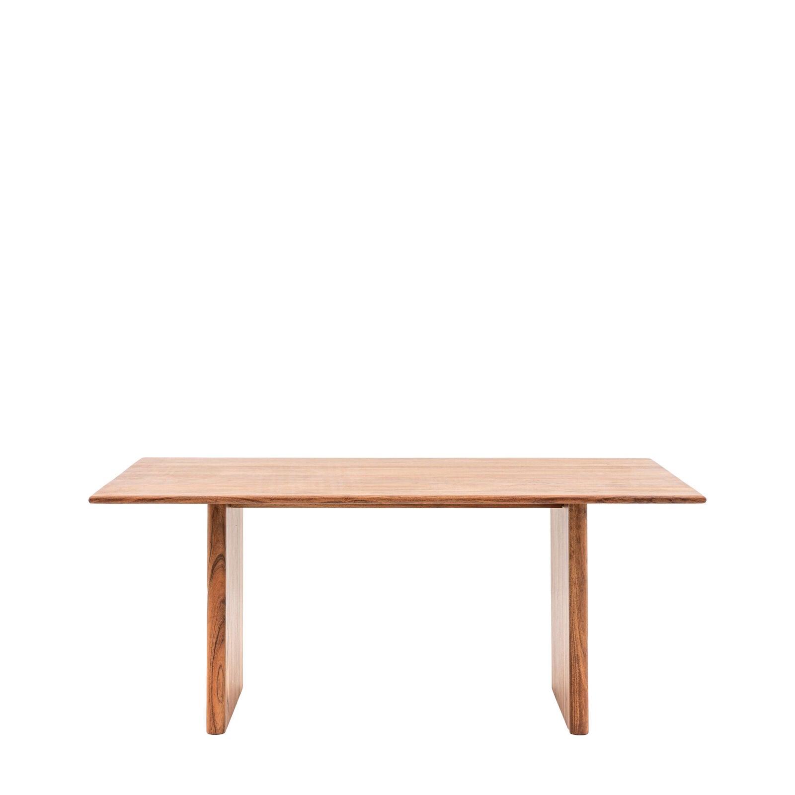 Bergen small solid acacia dining table with curved edges | malletandplane.com