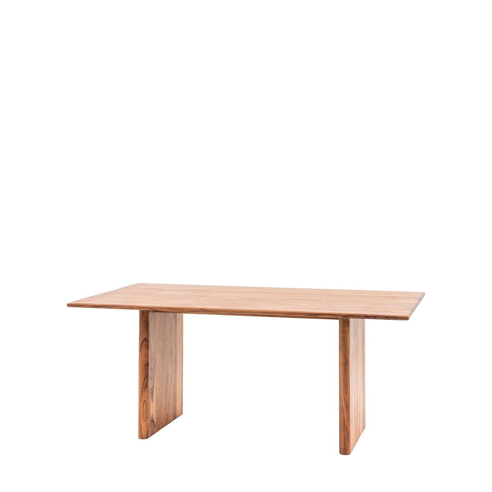 Bergen small solid acacia dining table with curved edges | malletandplane.com