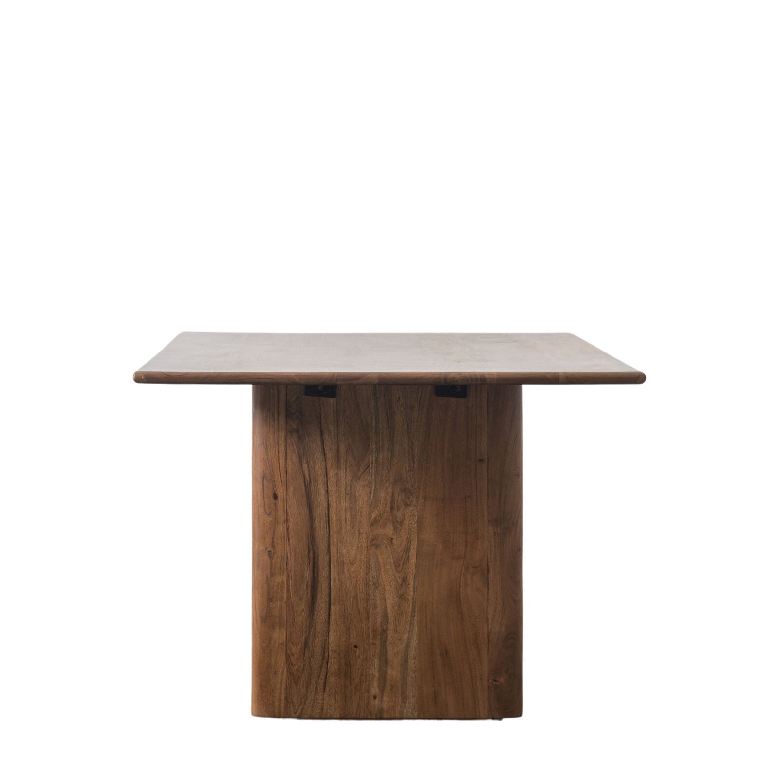 Bergen small solid acacia dining table with curved edges | malletandplane.com