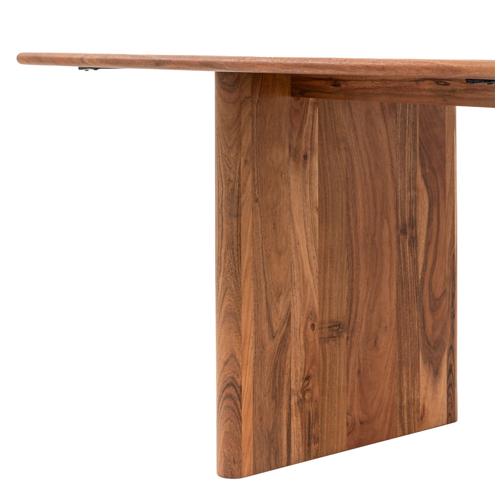 Bergen large dining table in solid acacia wood with curved edges | malletandplane.com