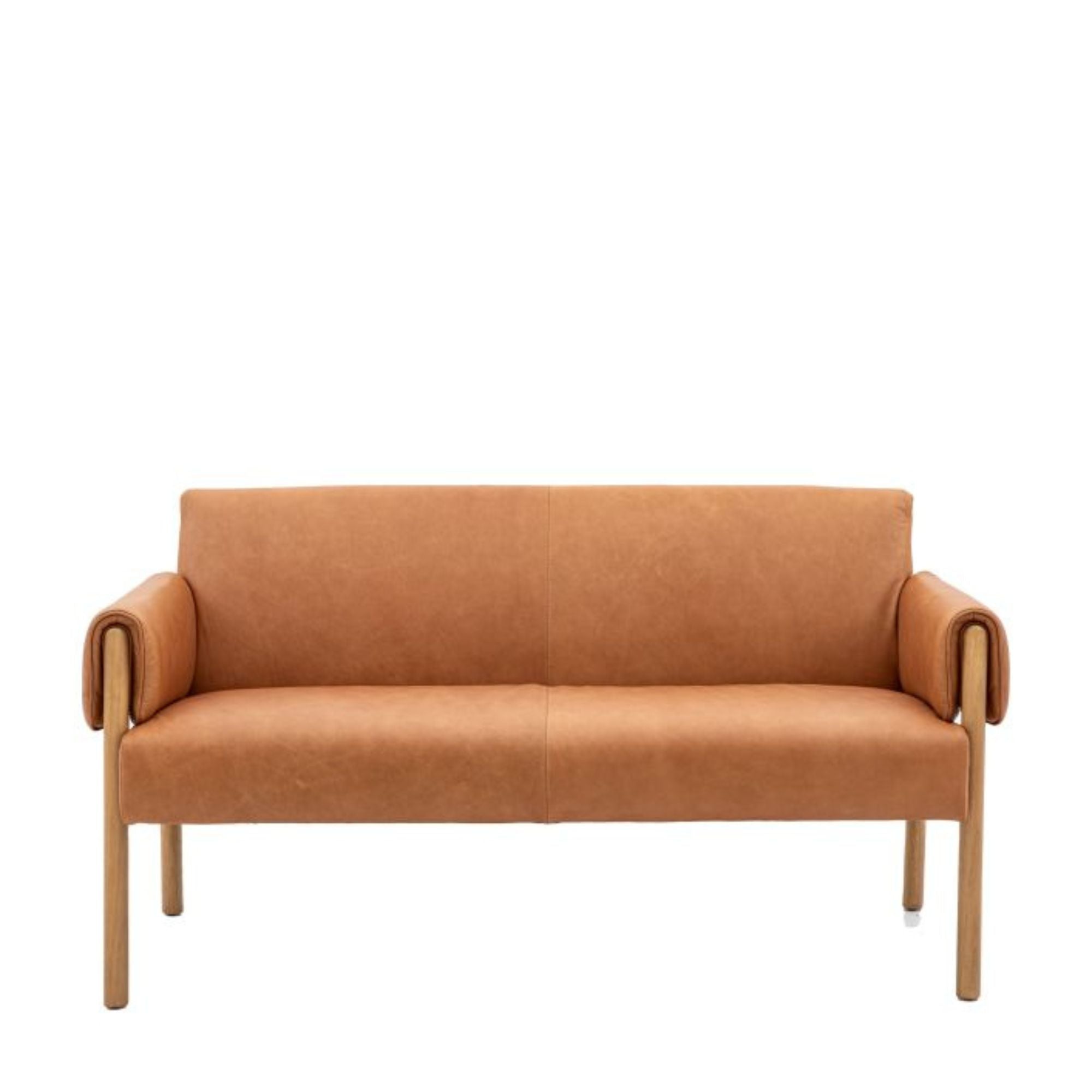 Brad soft brown leather 2 seat sofa | malletandplane.com