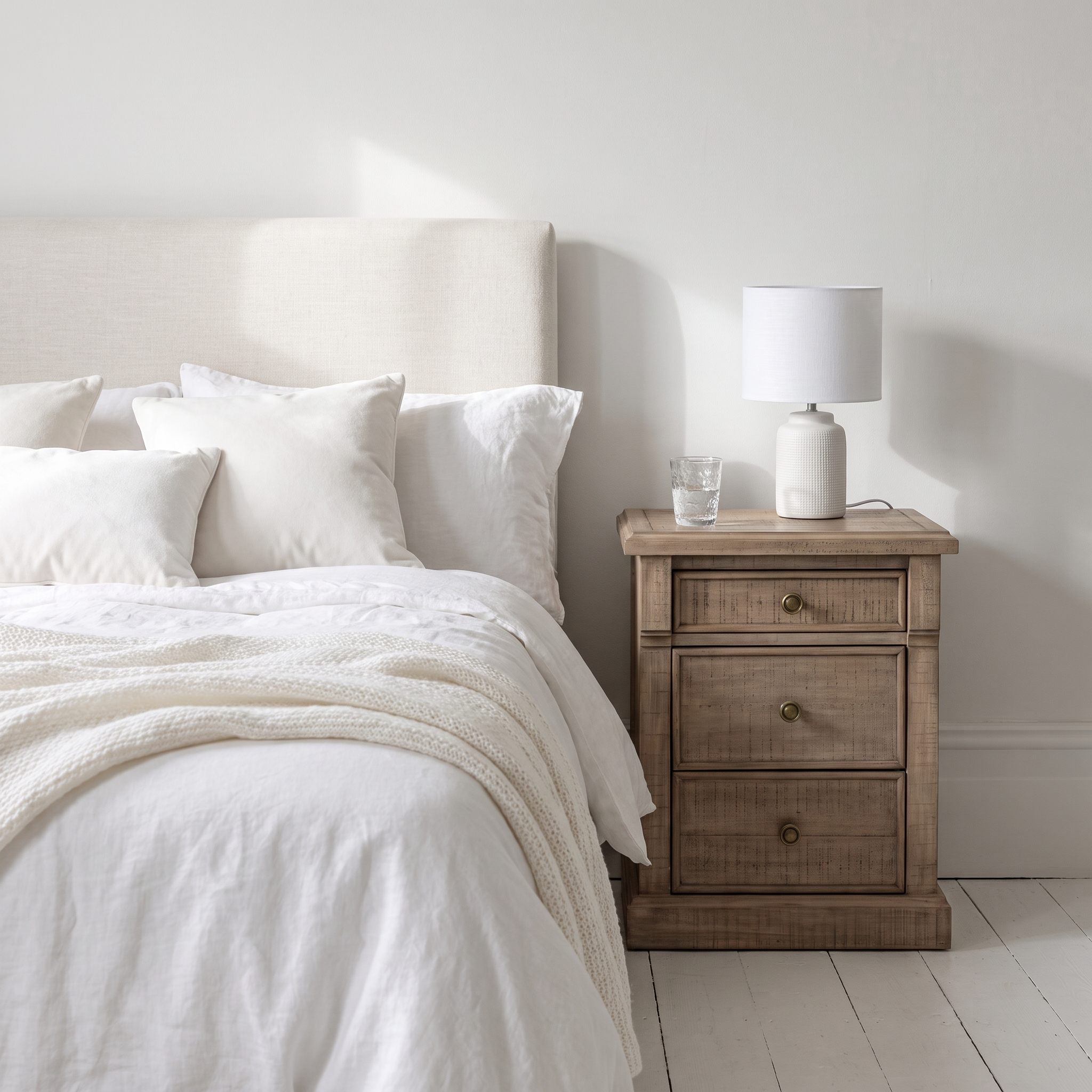 Bromley Natural 3 Drawer Bedside Table 