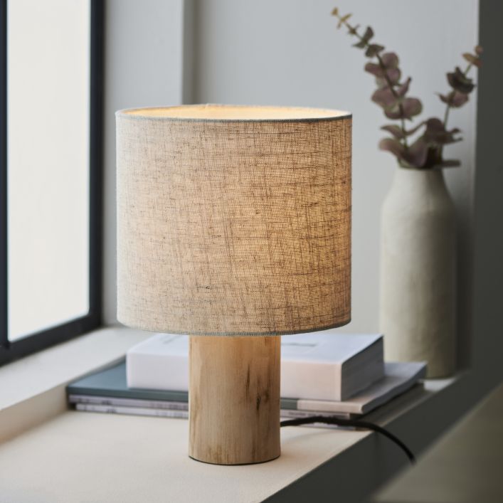 Alta scandi style natural table lamp with wood base | MalletandPlane.com