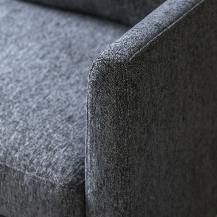 Chester 2 Seat Sofa in a choice of charcoal, soft grey, or vibrant rust fabric | malletandplane.com