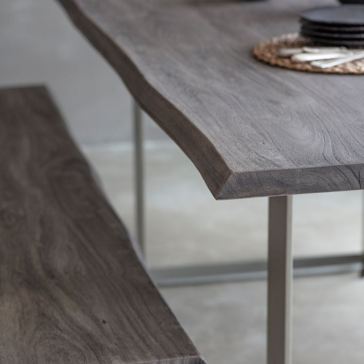 Terence Grey Acacia Dining Table available in 2 Sizes | MalletandPlane.com
