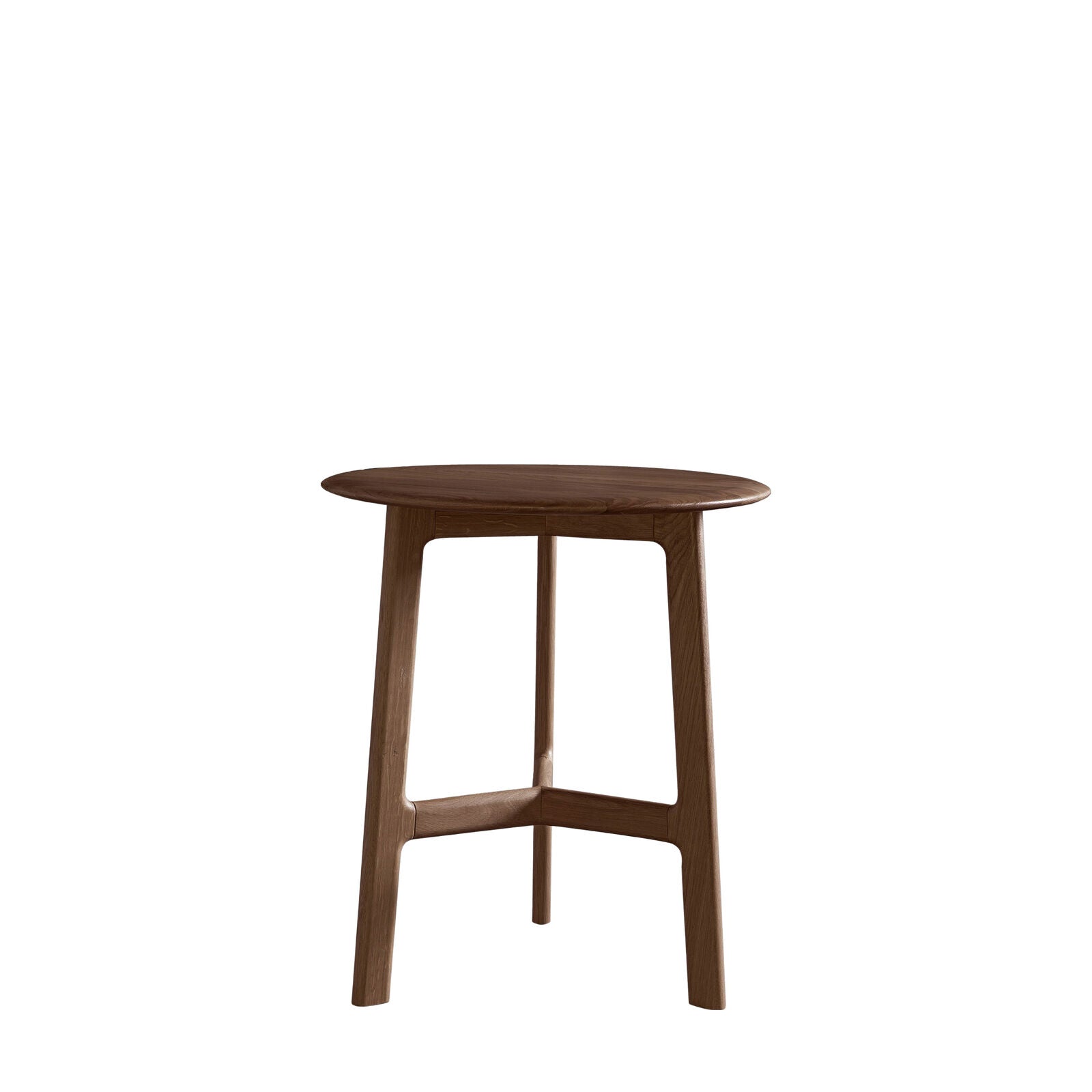 CADIZ walnut round side table with mid-century design | malletandplane.com