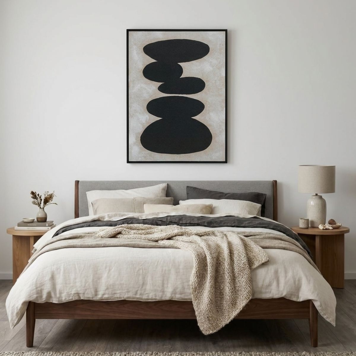 CAIRN I Framed Abstract Canvas 60x80cm