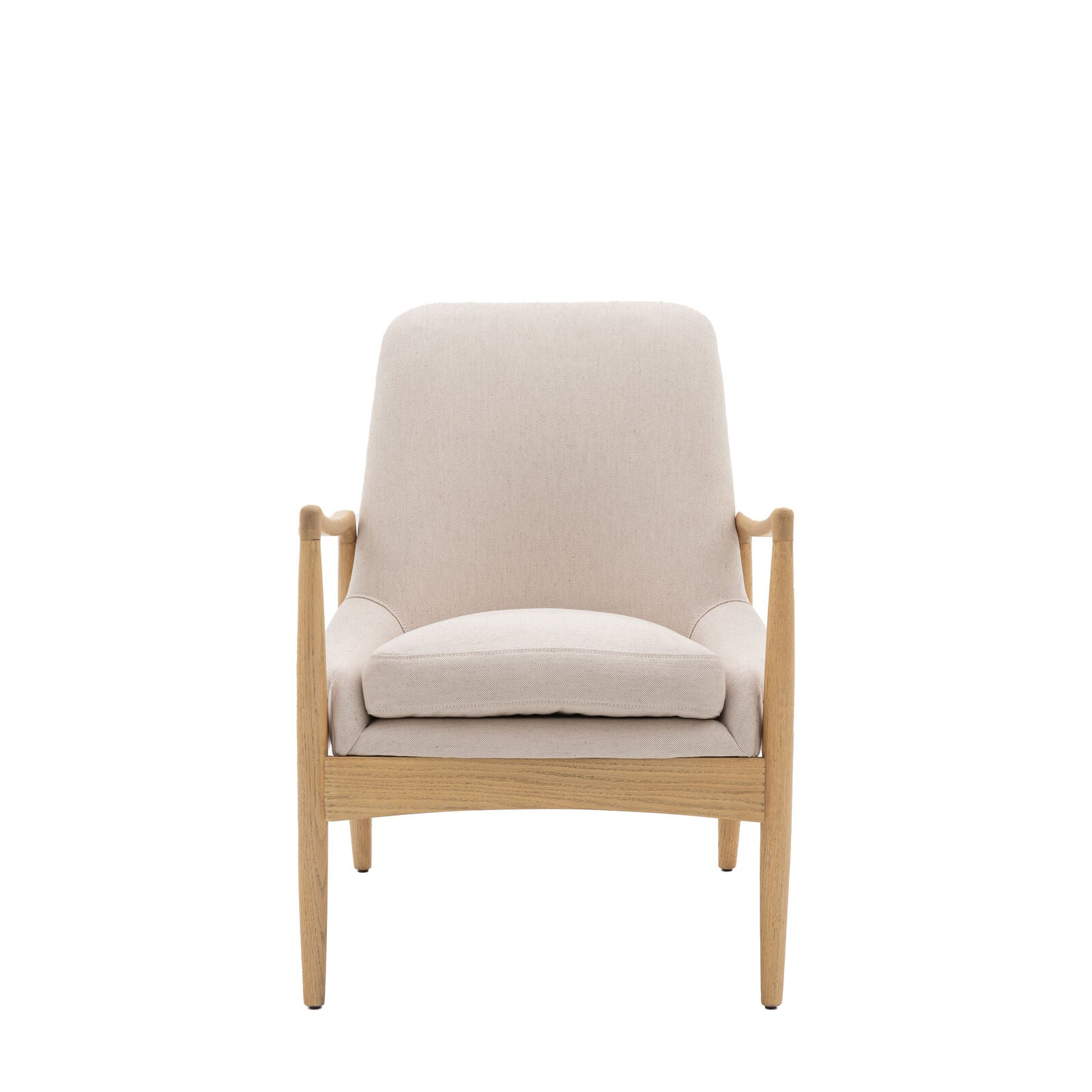 CARRENO Accent Chair in Natural Linen and Oak | Mallet & Plane