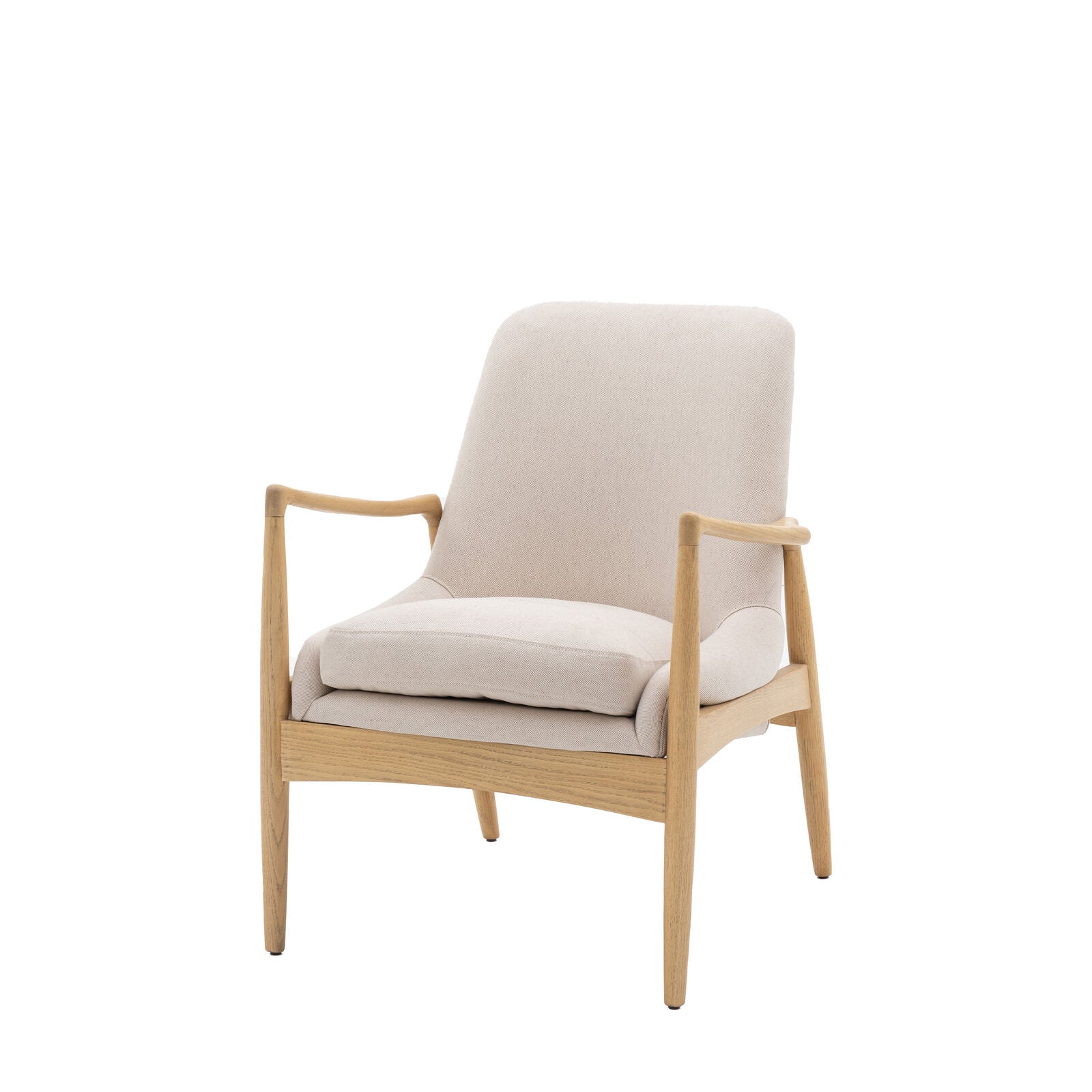 CARRENO Accent Chair in Natural Linen and Oak | Mallet & Plane