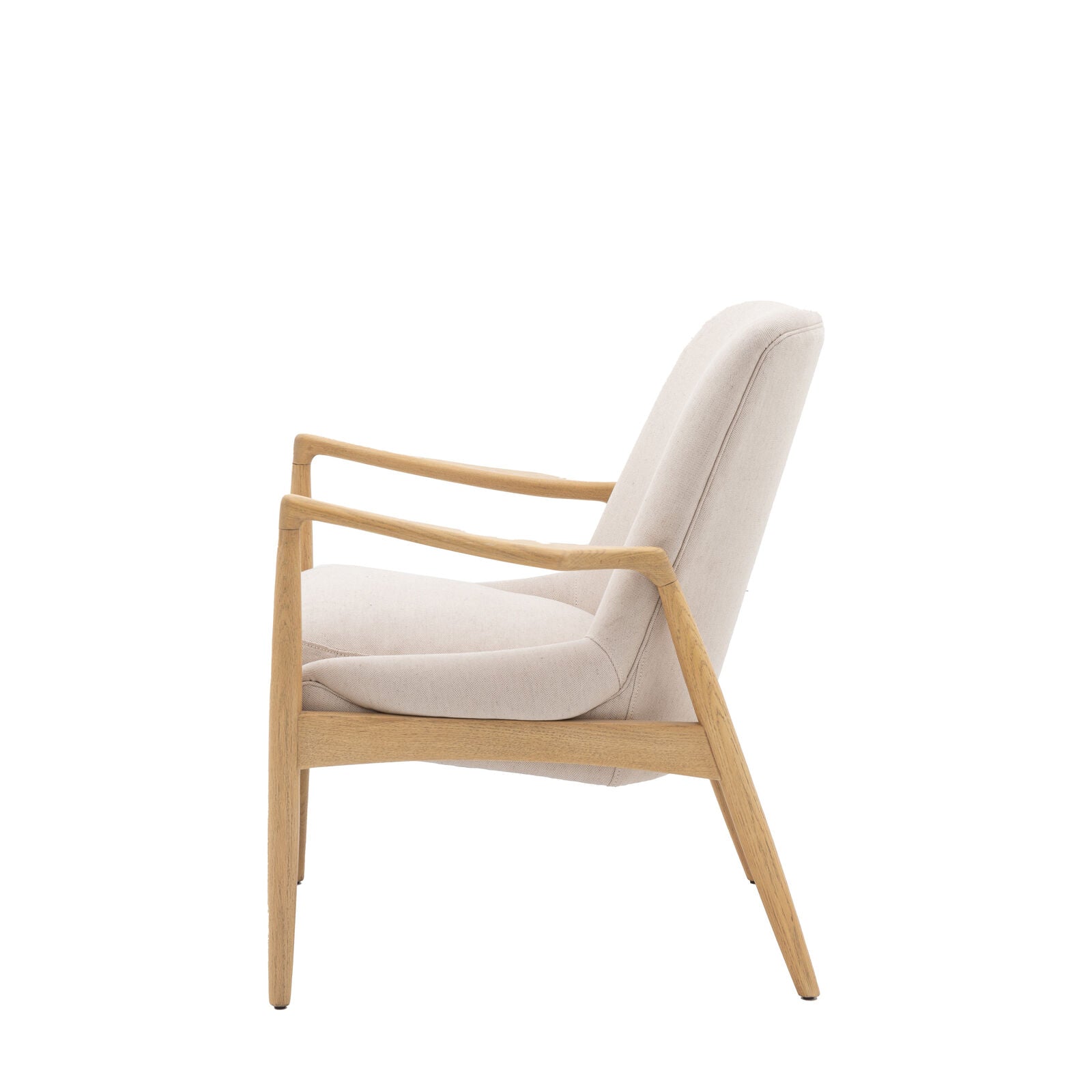 CARRENO Accent Chair in Natural Linen and Oak | Mallet & Plane