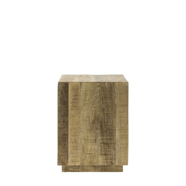 Quincy 100% mango rustic wood side table in natural finish | malletandplane.com
