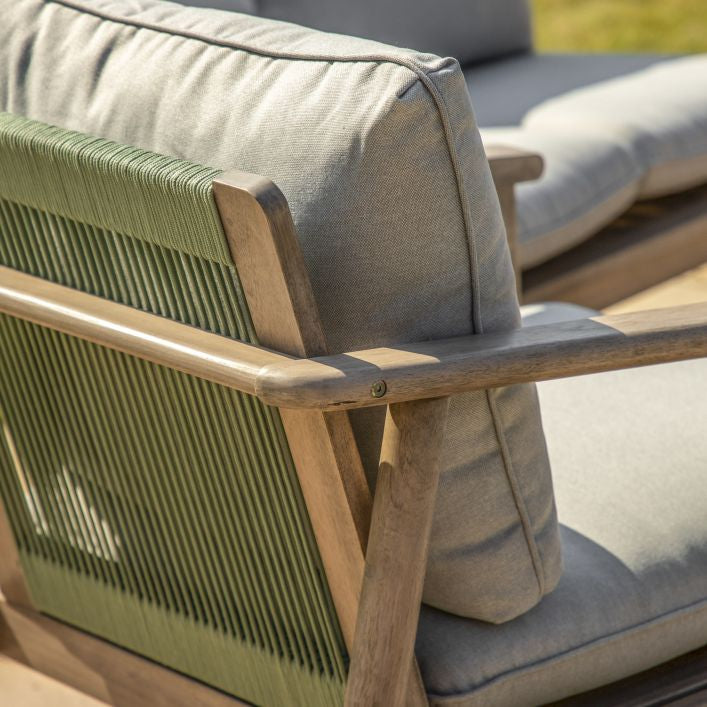 sardinia 4 piece outdoor lounge set in acacia with grey cushions | malletandplane.com