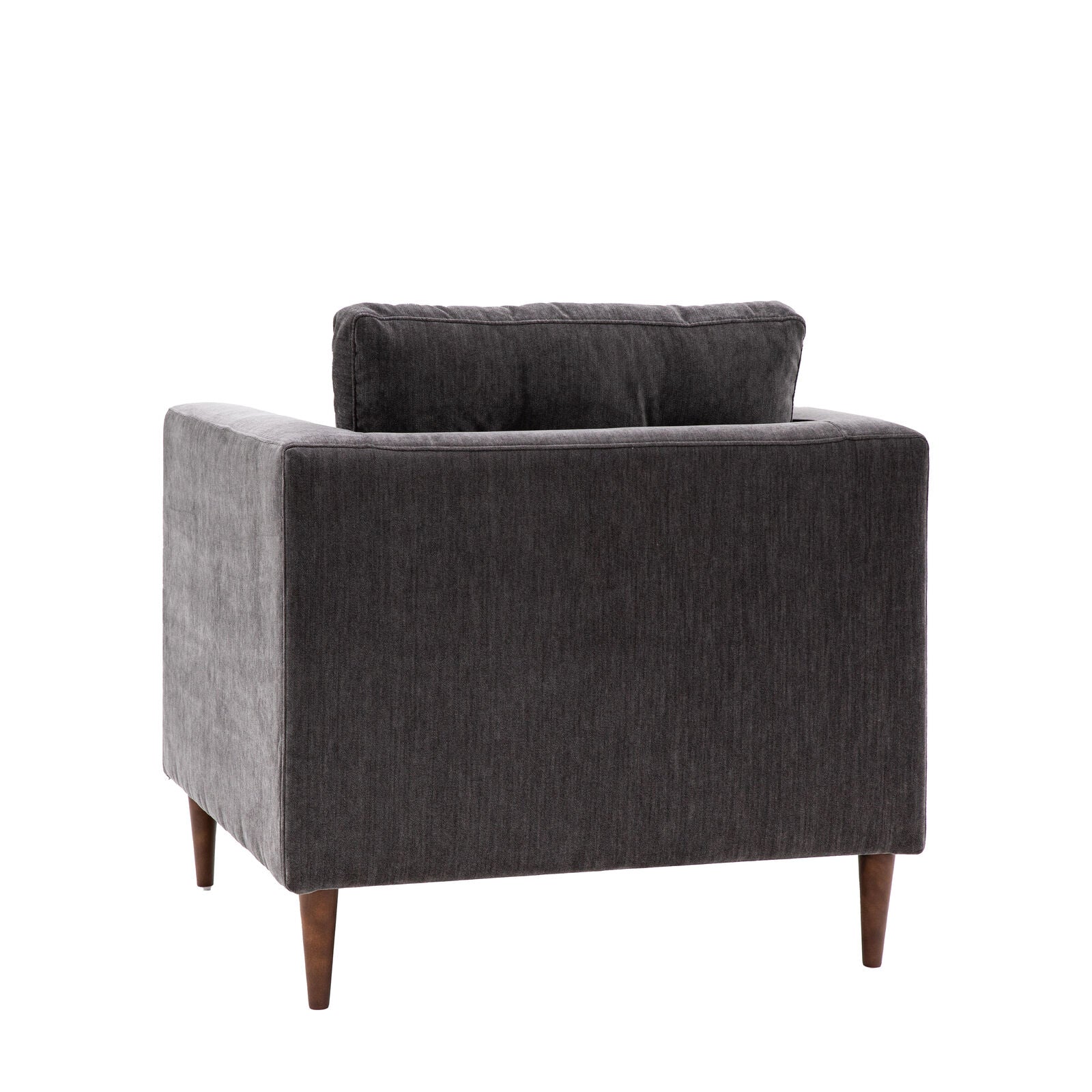 Chelsea contemporary armchair in a choice of 3 colours with elegant tapered wooden feet | malletandplane.com