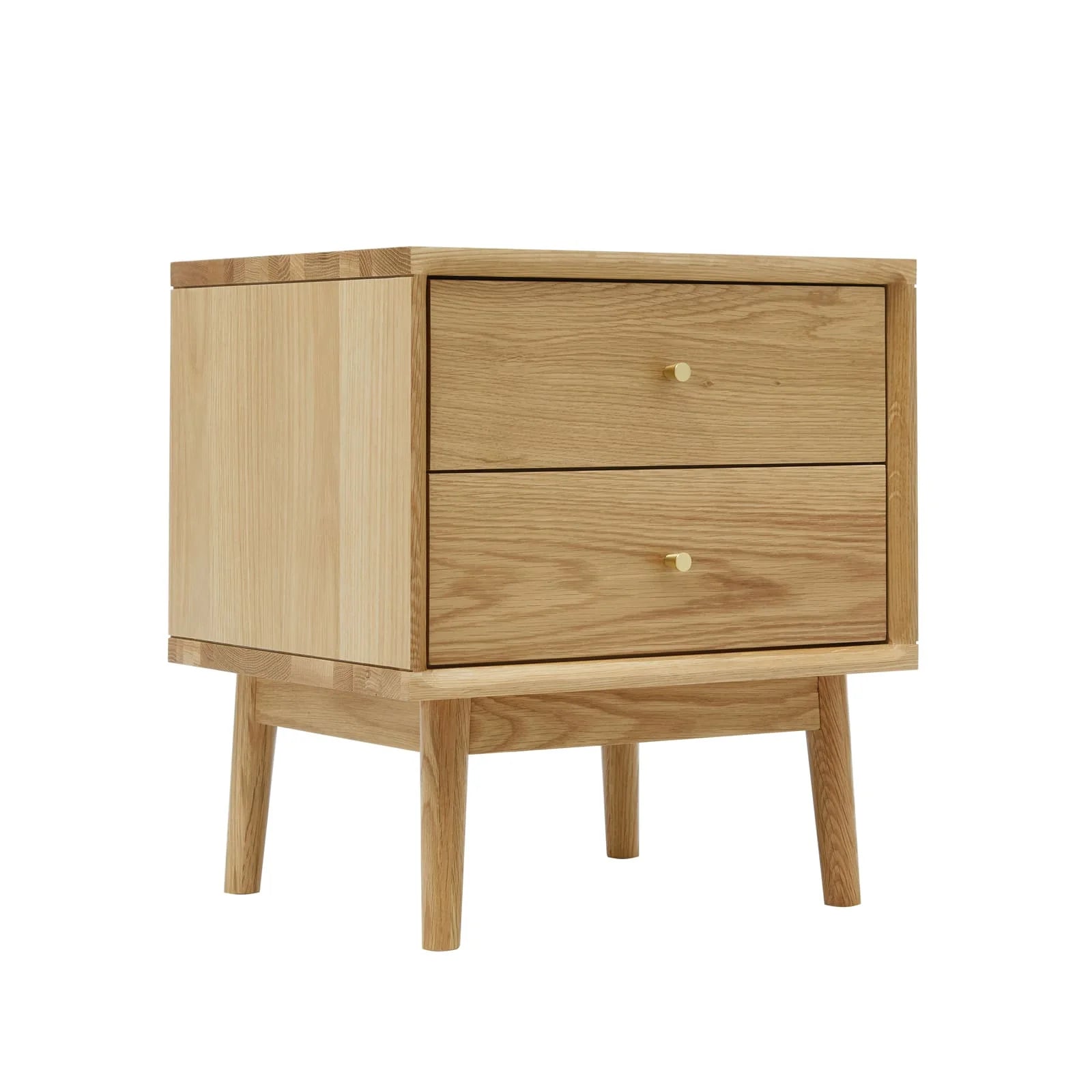 Wright oak 2 drawer bedside table | malletandplane.com