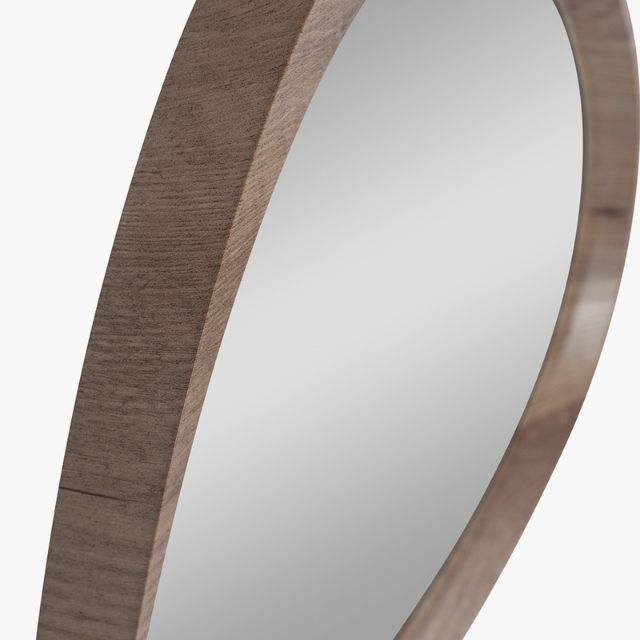 CONRAD Curved Wall Mirror – Natural Wood Effect Frame | malletandplane.com