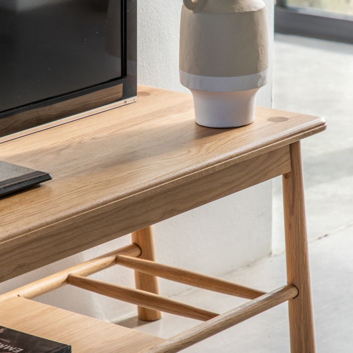 Axel Nordic TV Stand in Black or Natural Oak Finish | MalletandPlane.com