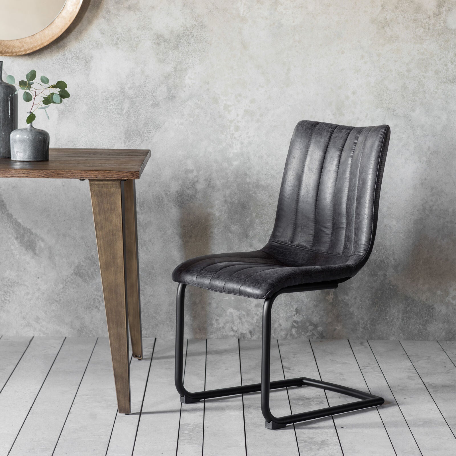 Danny set of 2 dining chairs upholstered in faux leather | malletandplane.com