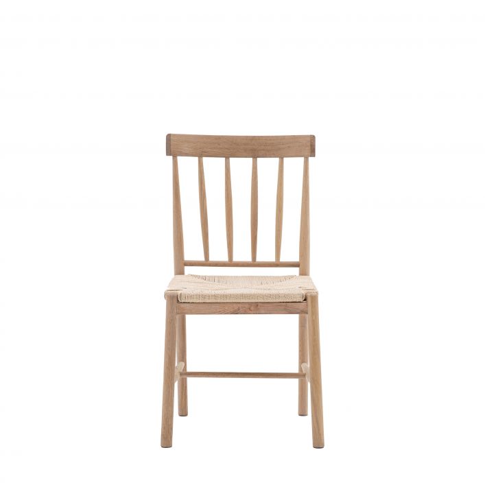 Dulwich set of 2 Natural Oak Dining Chairs with Woven Seat | MalletandPlane.com