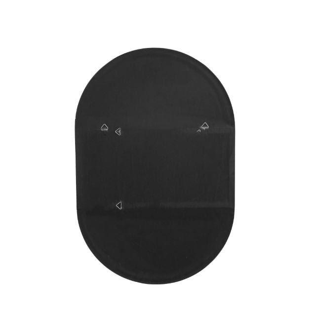 EVELYN Brushed Silver Metal Slim Frame Oval Wall Mirror | malletandplane.com