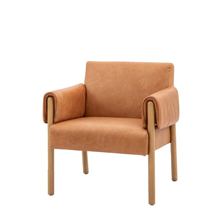 Brad soft brown leather armchair | malletandplane.com