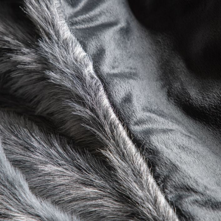 Alaska grey faux fur throw | malletandplane.com