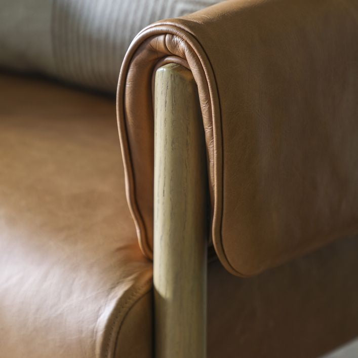 Brad soft brown leather armchair | malletandplane.com