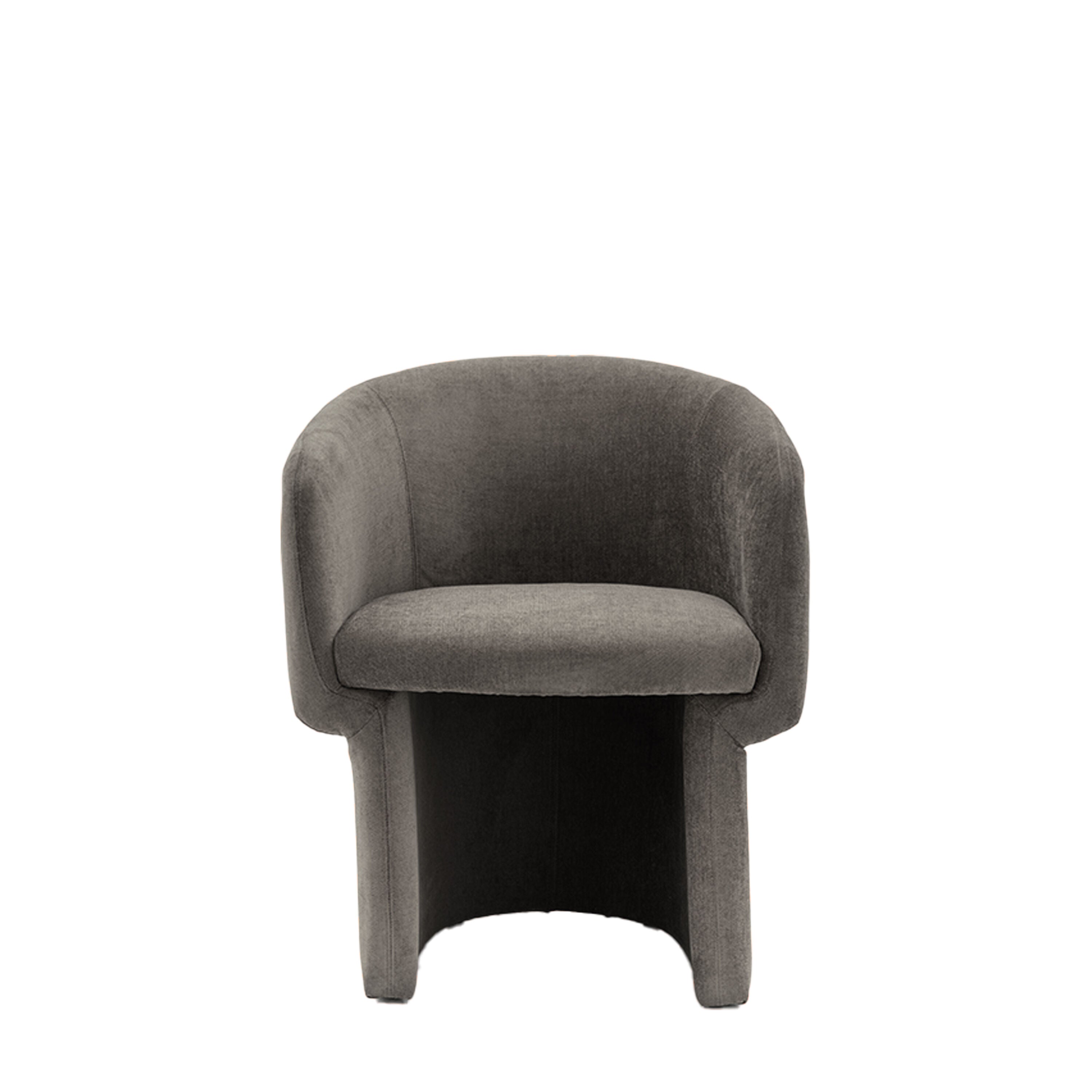 Stan upholstered retro inspired dining chair in smooth grey, cream, rust or moss | malletandplane.com