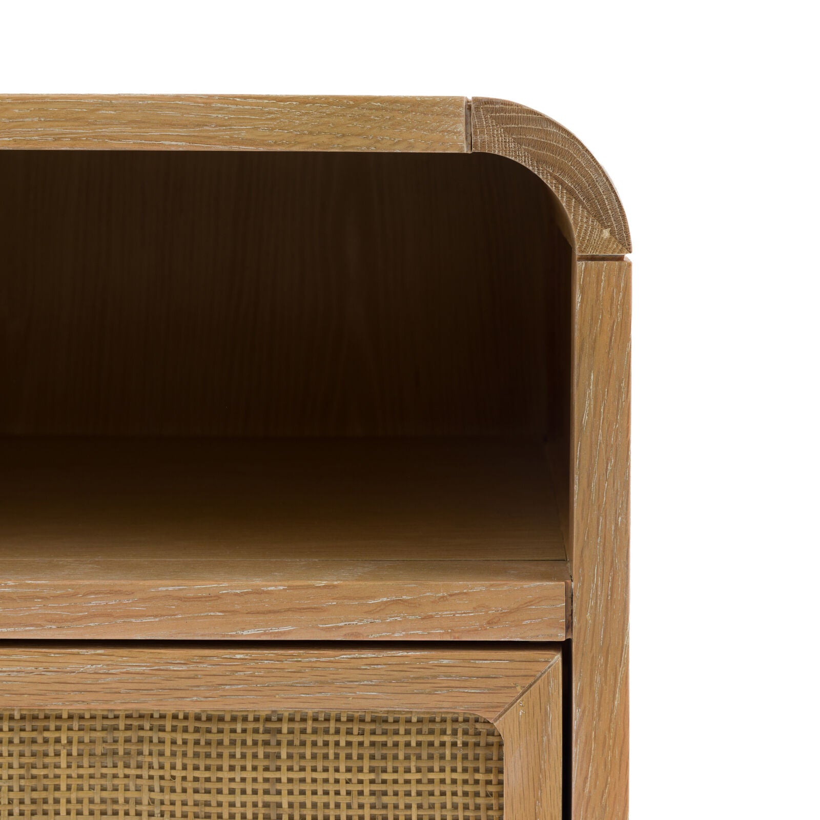 EDDA Oak & Cane Bedside Table