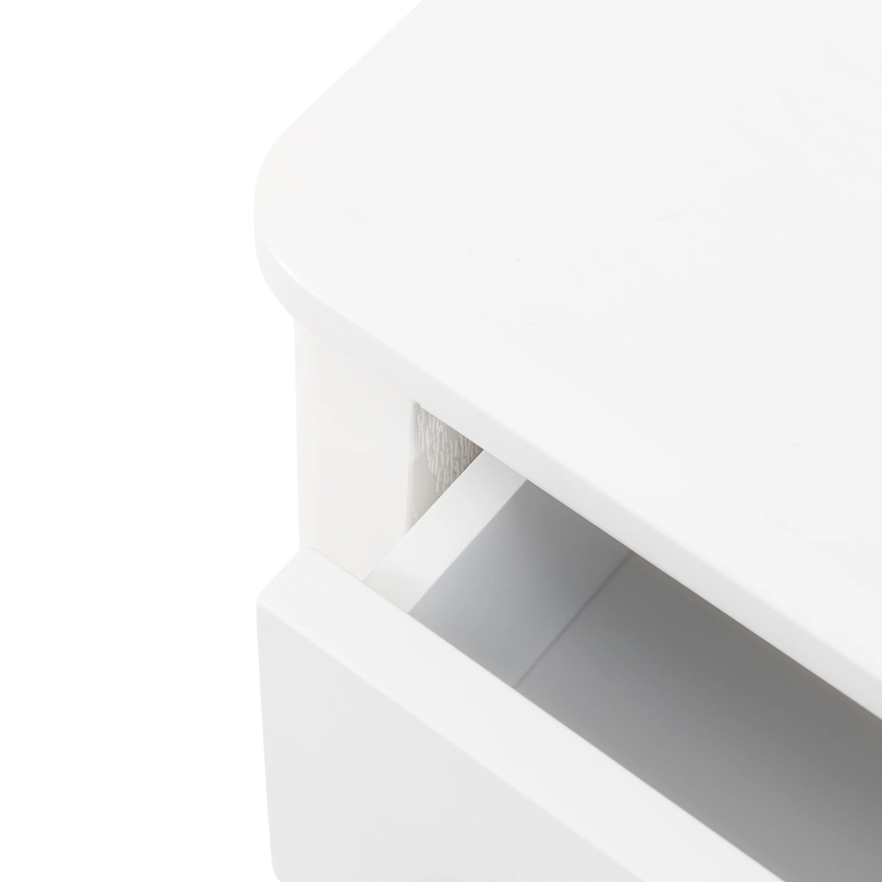 Modern White Bedside Table with 2 Drawers | Gold Handle Nightstand