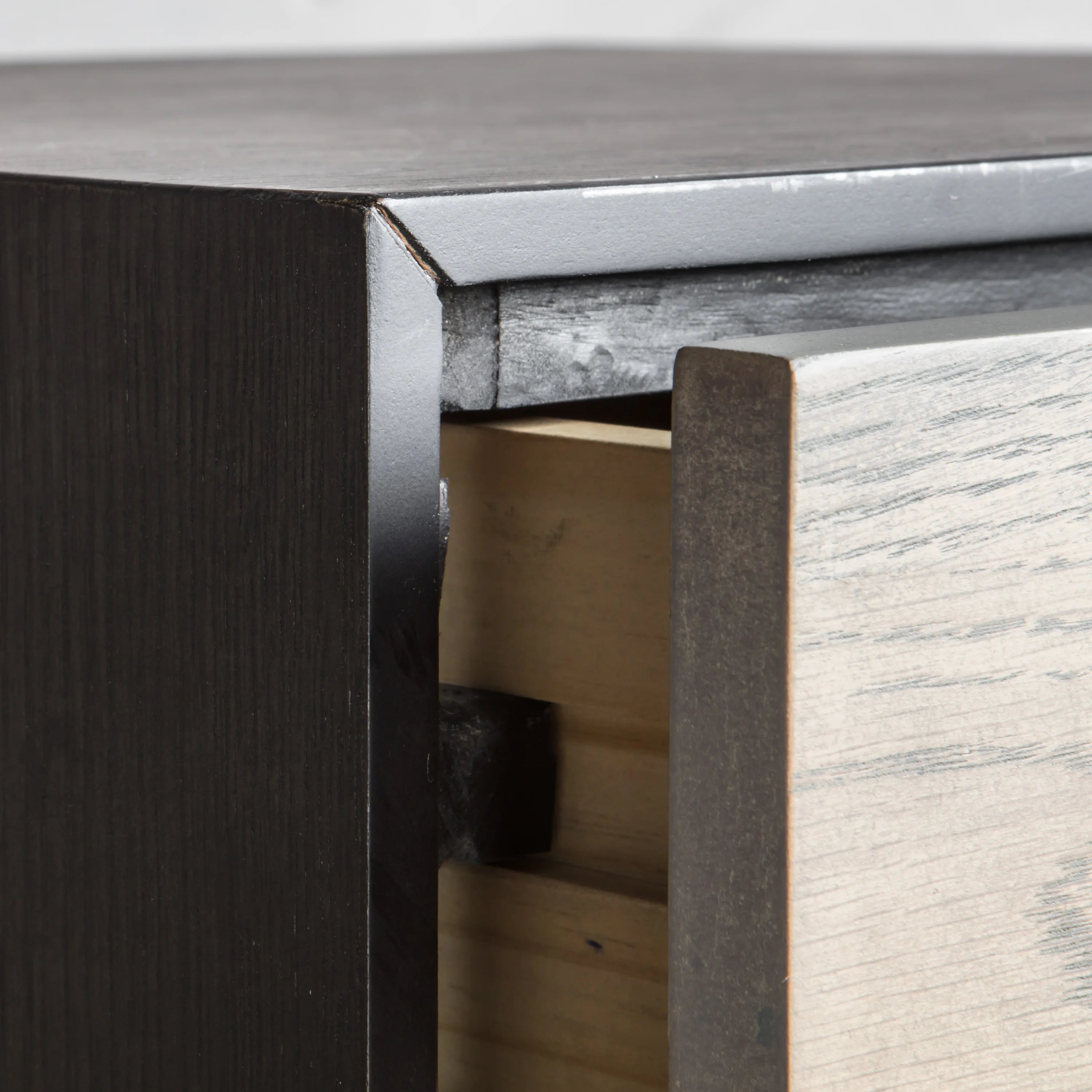 Kenton black oak 1 drawer bedside table