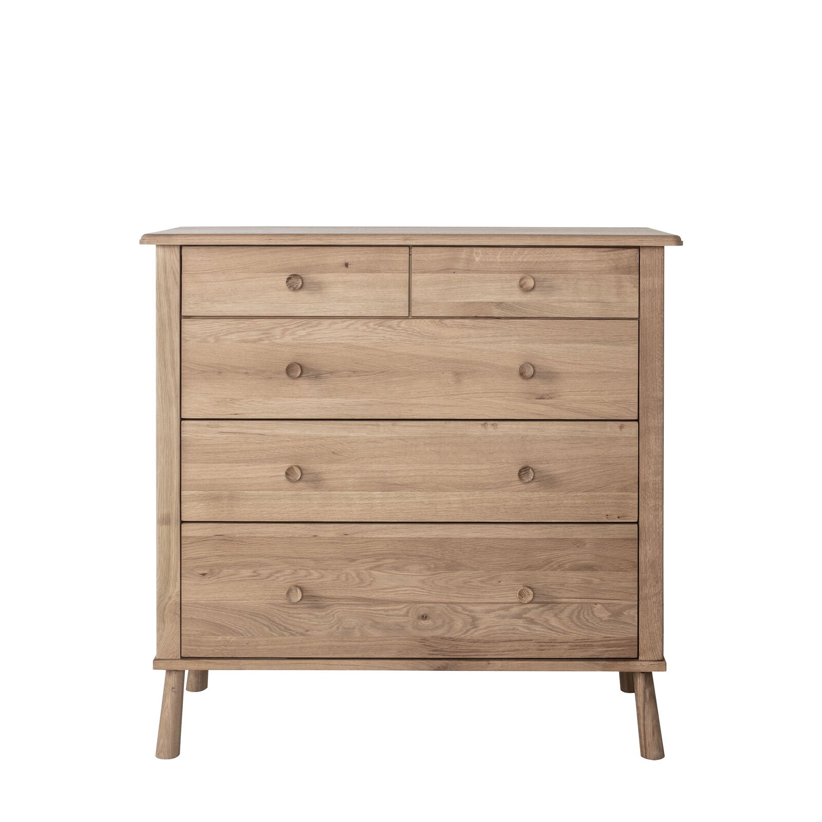 Axel Nordic style natural oak 5 drawer chest of drawers | malletandplane.com