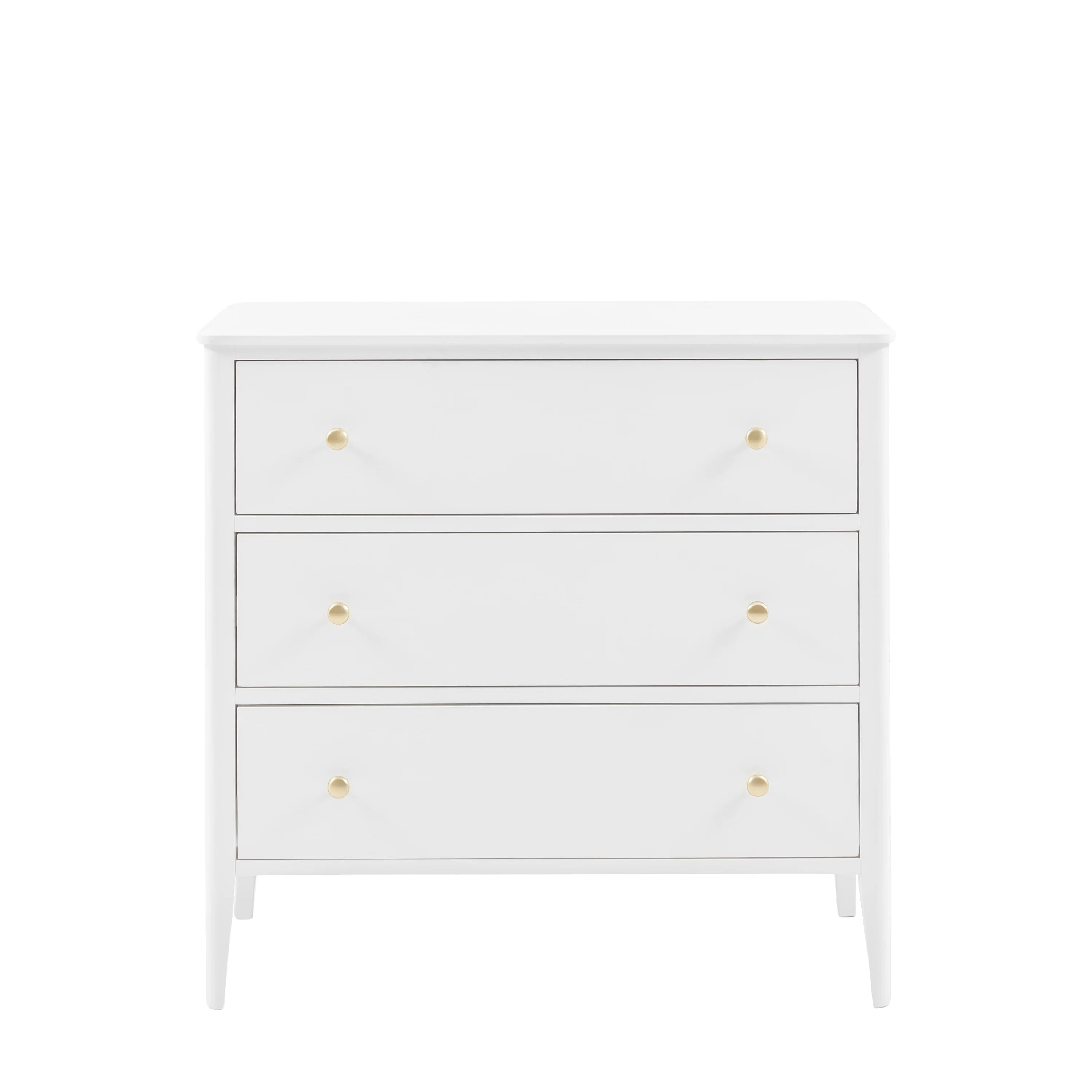 Alvar White Chest of Drawers | Modern 3 Drawer Storage