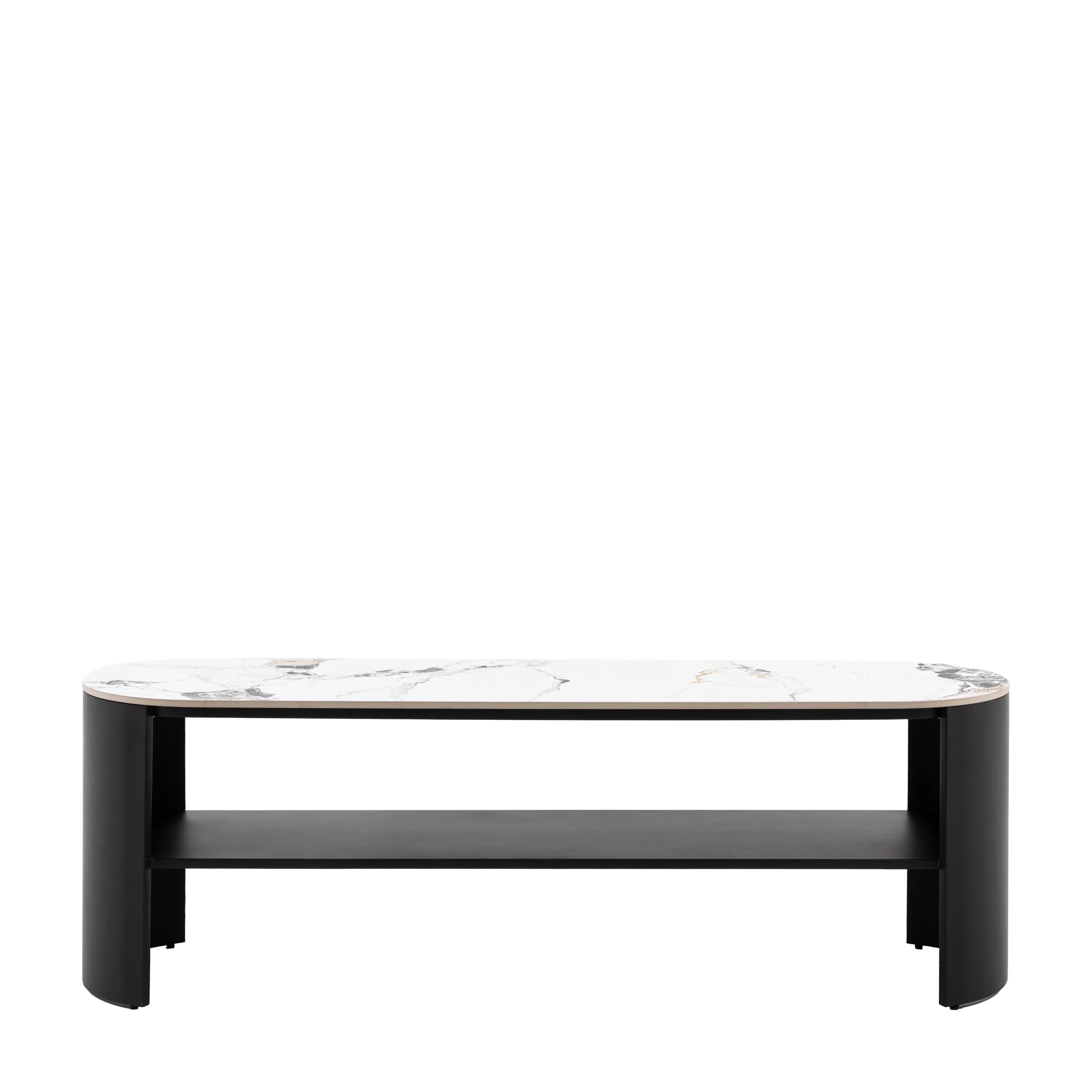 Marzio 140cm TV Unit – Sintered Stone Top – Black Media Stand