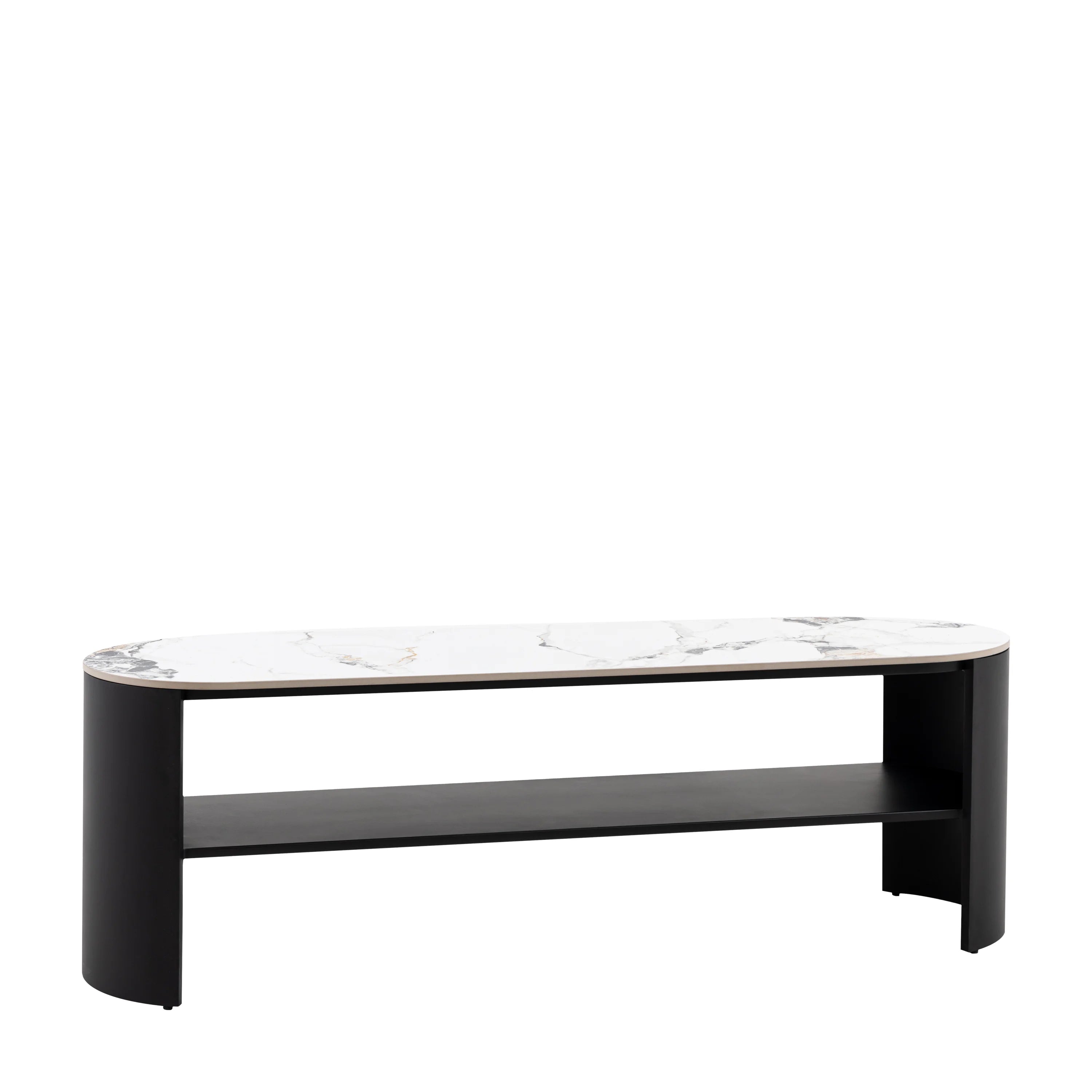 Marzio 140cm TV Unit – Sintered Stone Top – Black Media Stand
