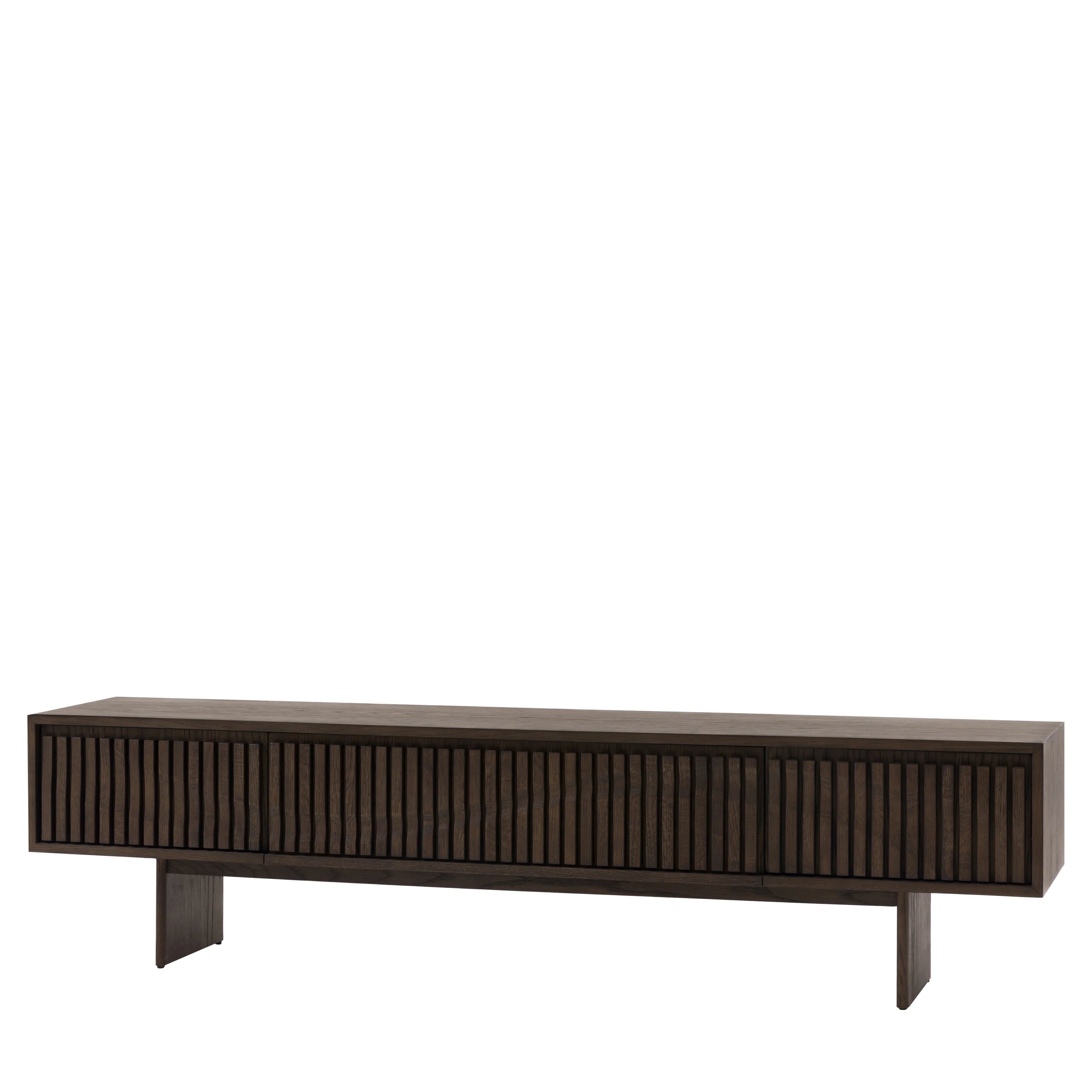 Onda 180cm Oak TV Unit – Slatted Wood + White Glove Delivery