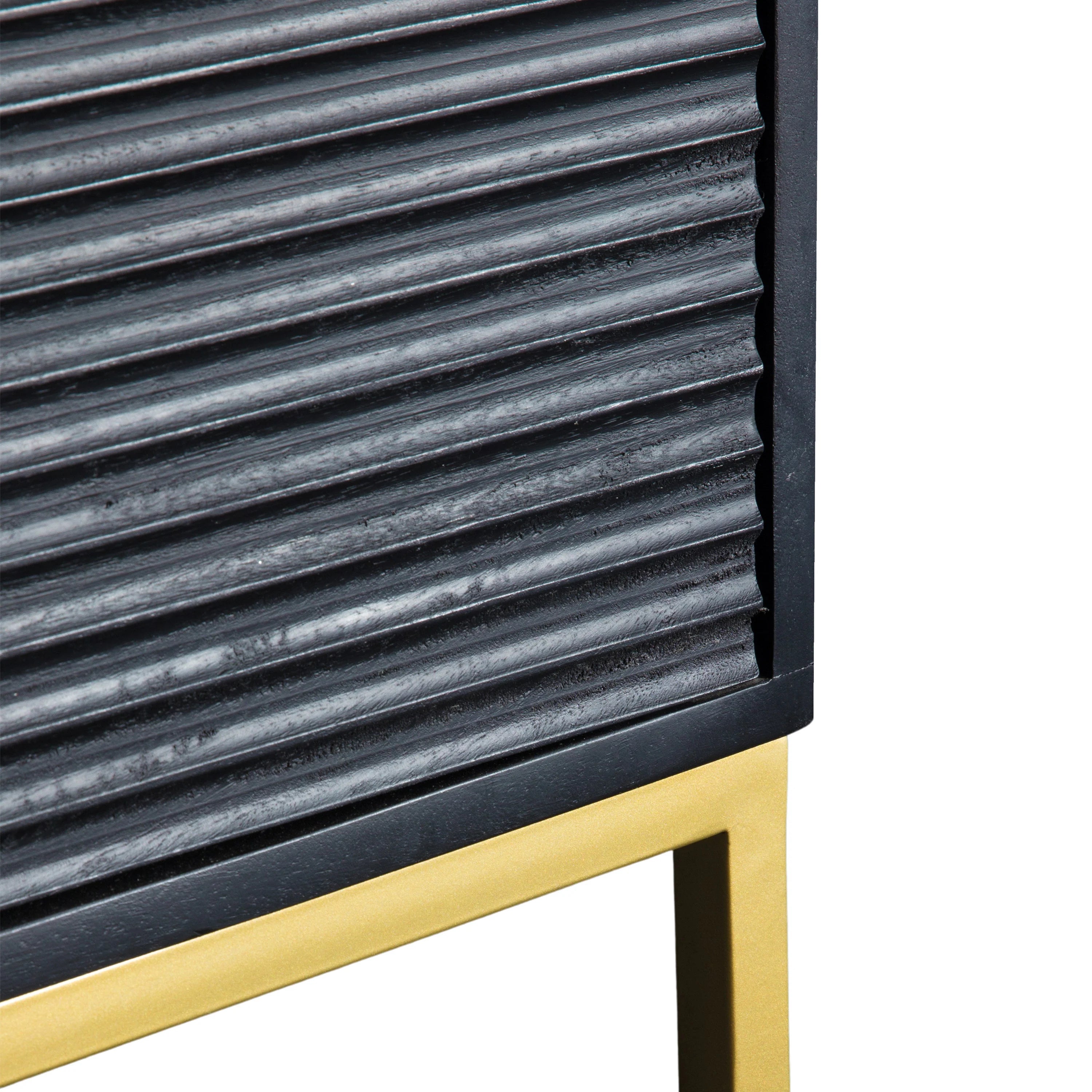 Ripple 140cm Black TV Unit – Gold Base + White Glove Delivery Included