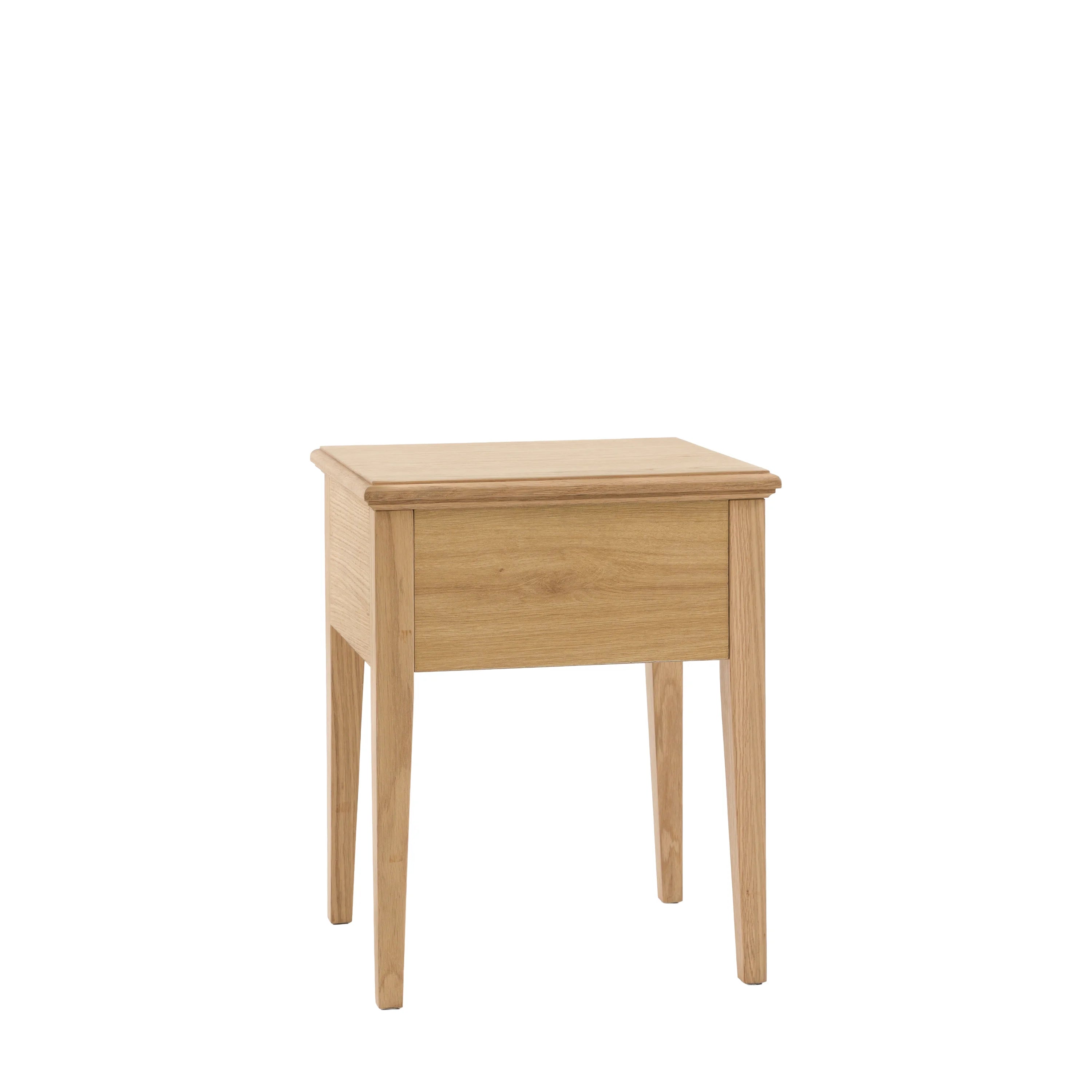 Oak Bedside Table with Drawer – 45cm | Malvern