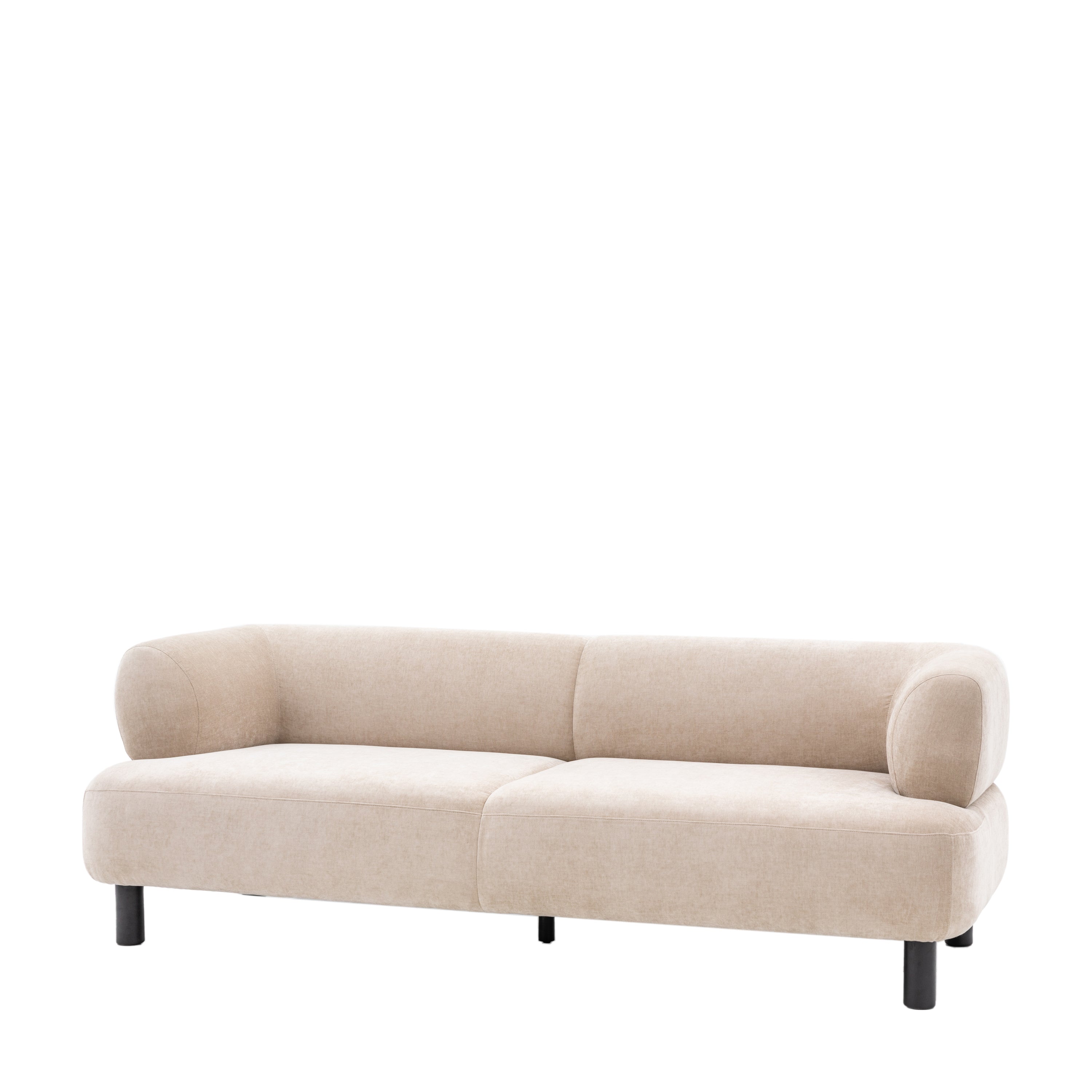 Harvey curved natural 3 seat sofa | malletandplane.com