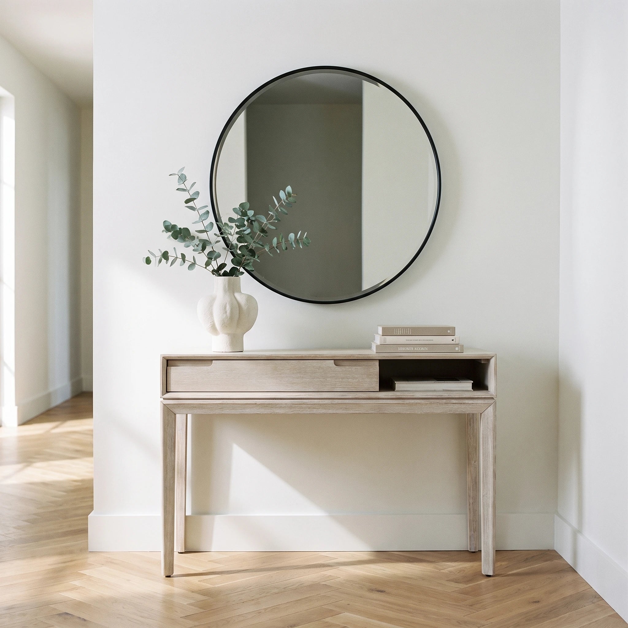 Gio White Sand 1 Drawer Console Table