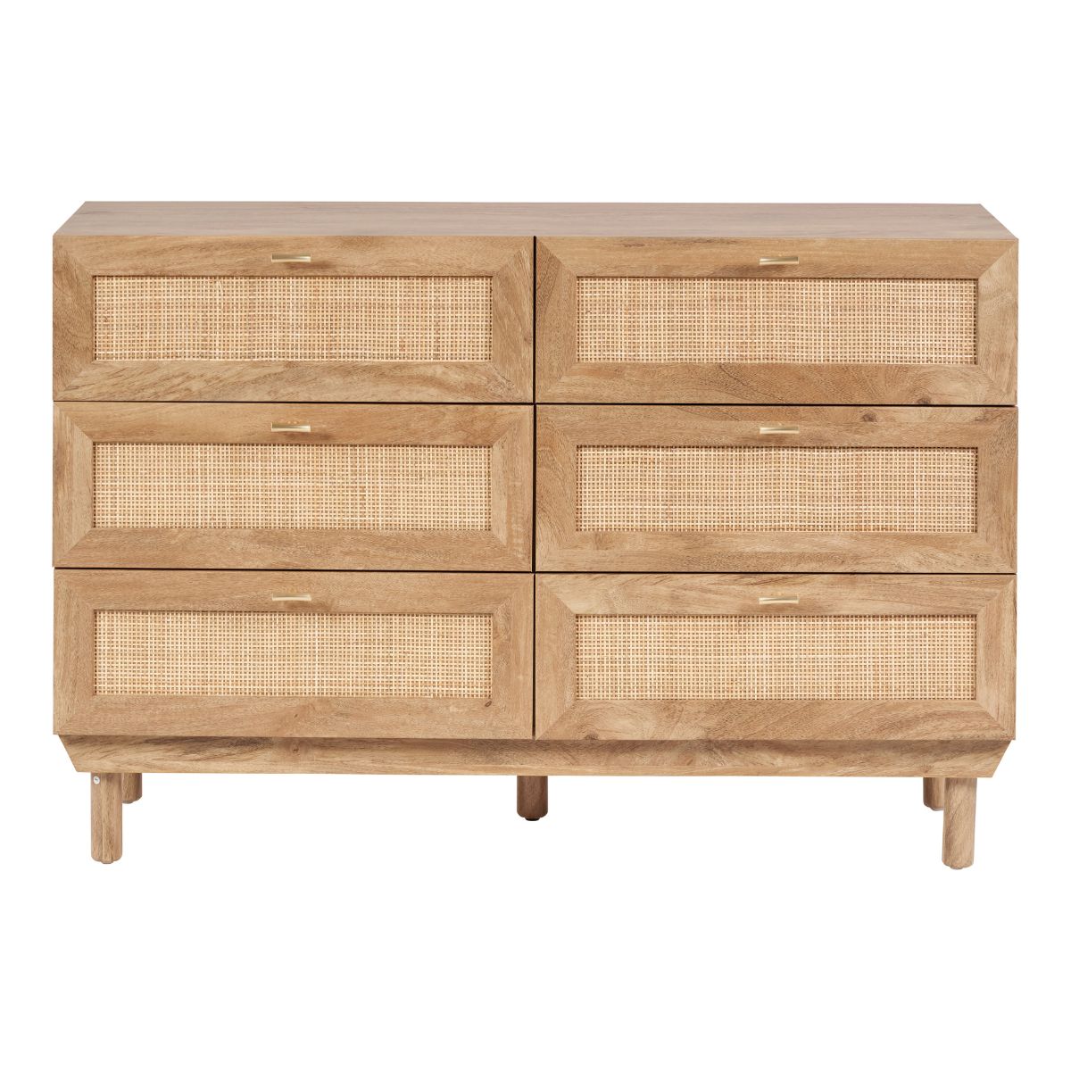 HENRIK Rattan 6 Drawer Chest of Drawers – Natural Bedroom Storage