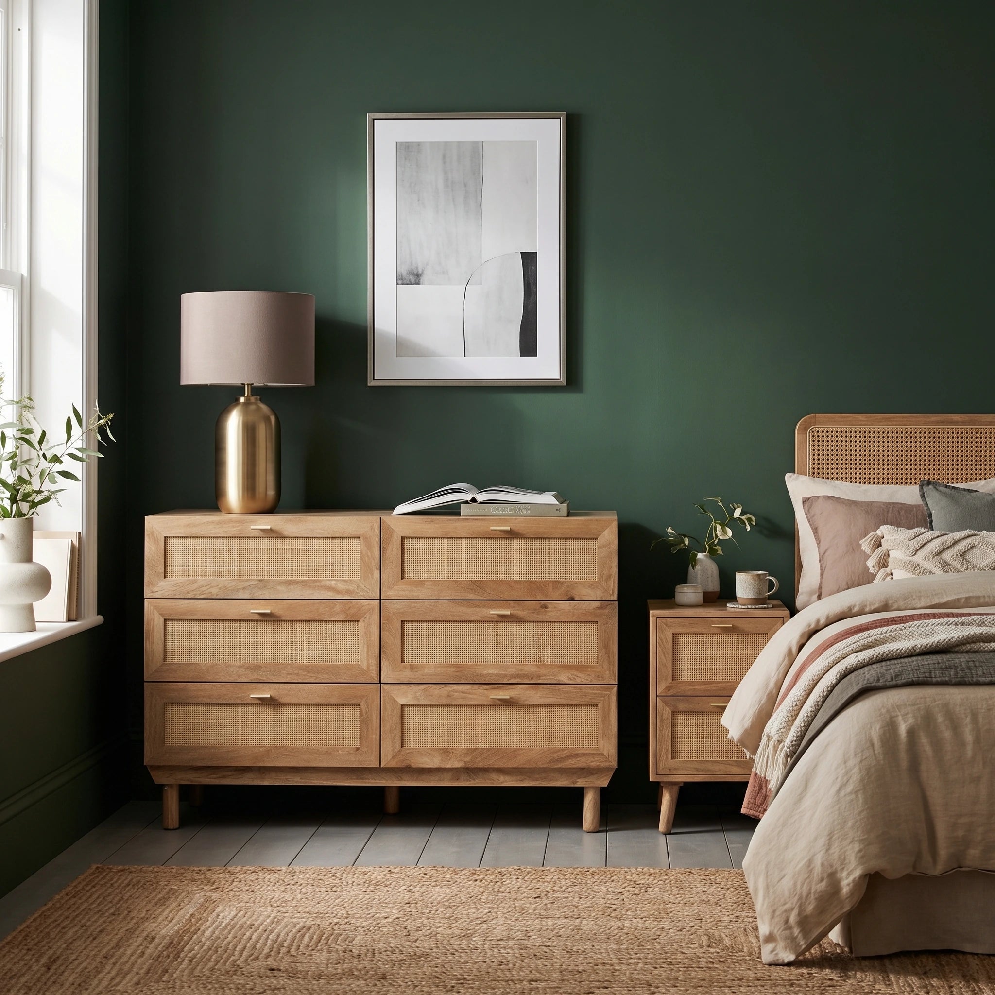 HENRIK Rattan 6 Drawer Chest of Drawers – Natural Bedroom Storage